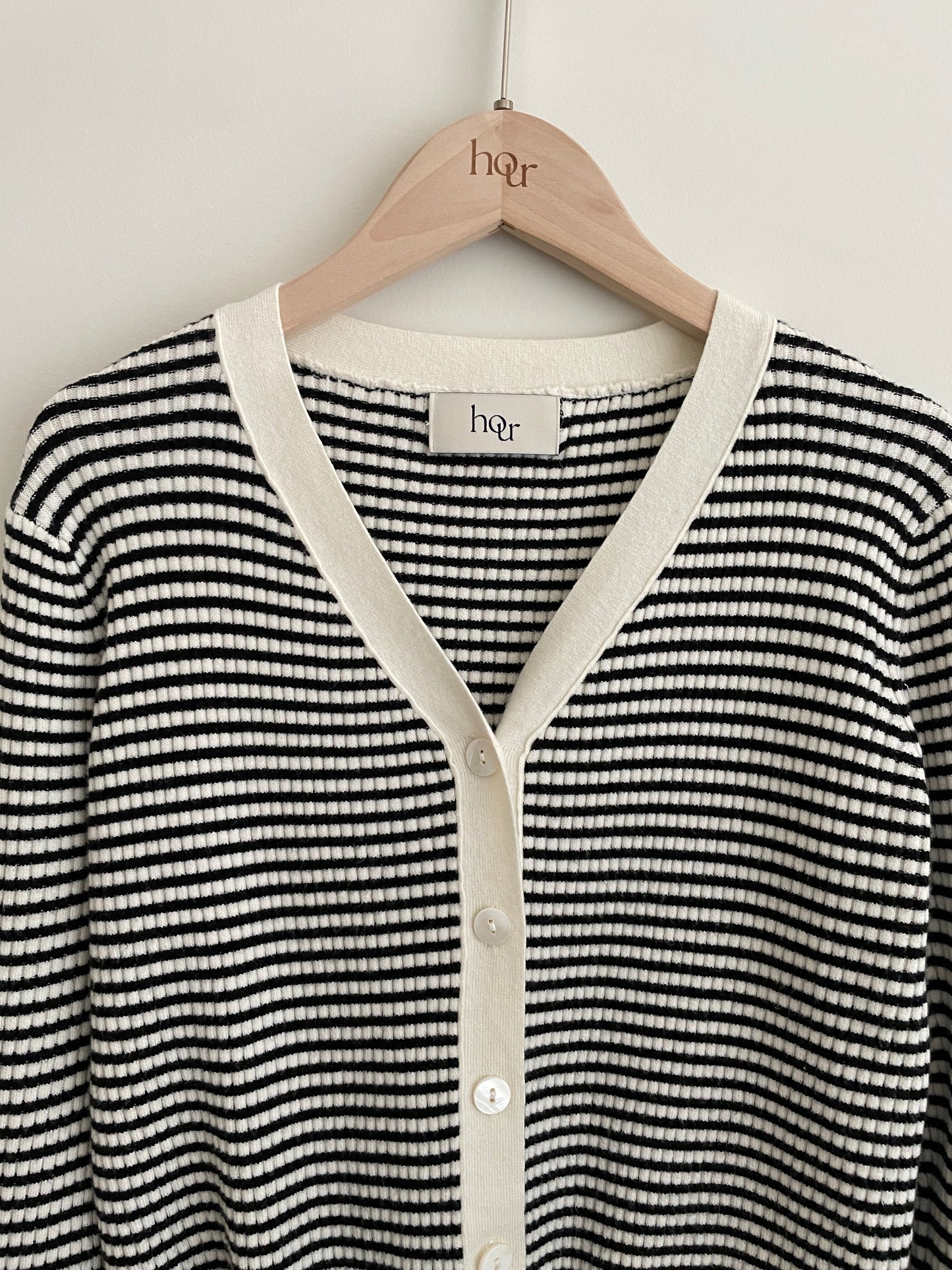 Mono Two-tone Cardigan(Ivory)