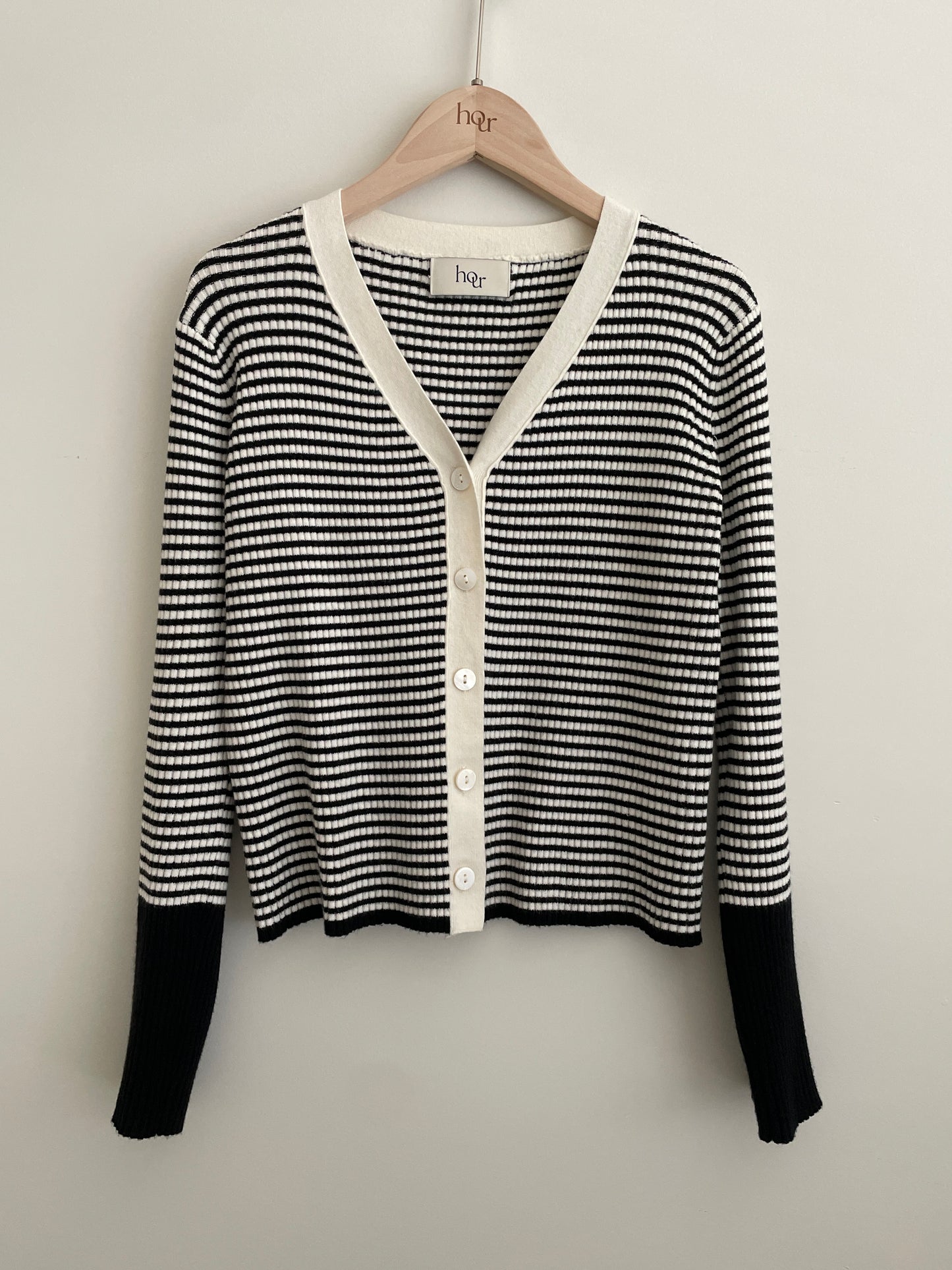 Mono Two-tone Cardigan(Ivory)