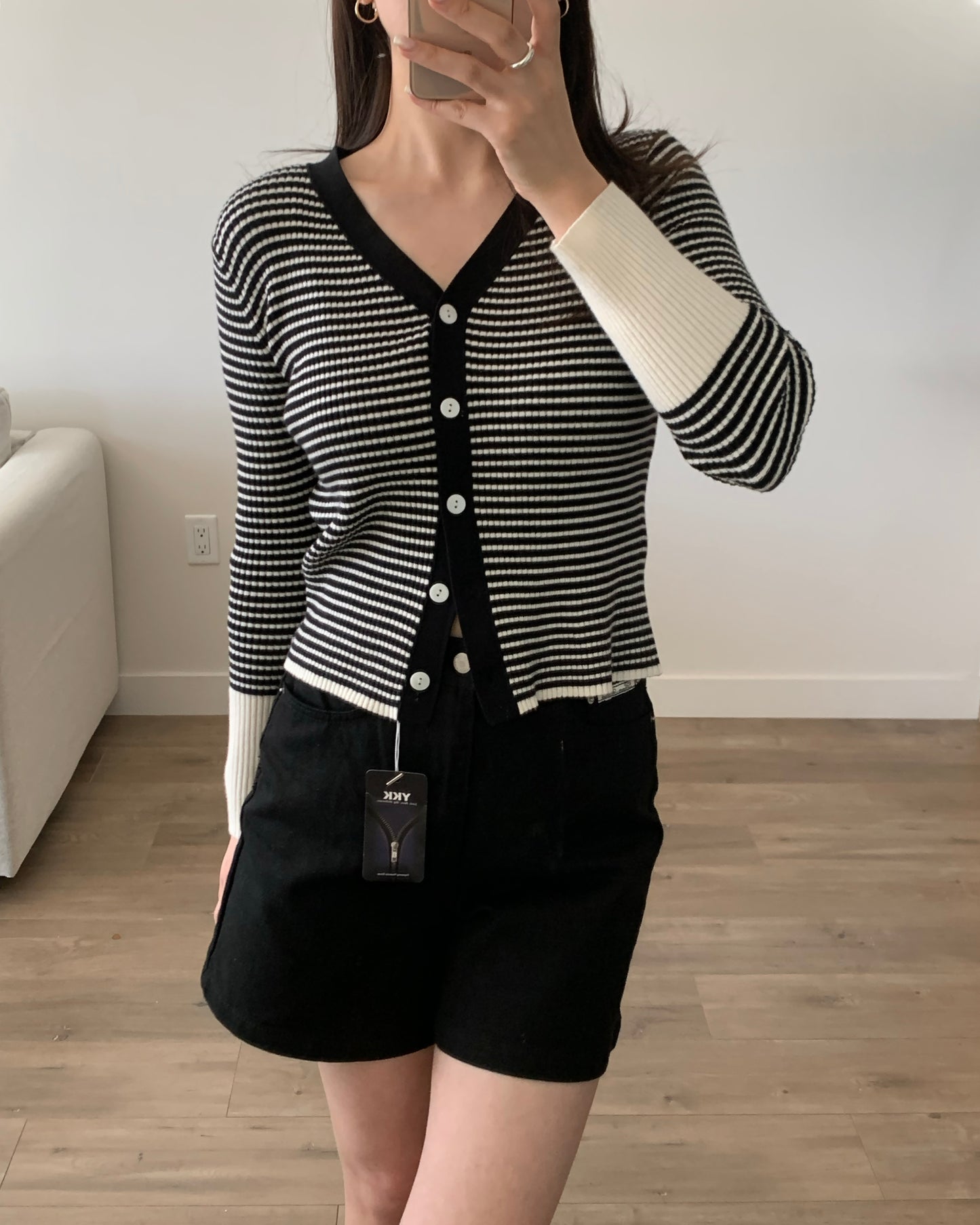 Mono Two-tone Cardigan (Black)
