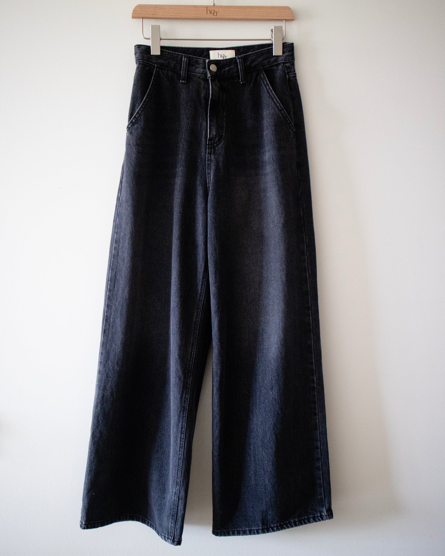 (Autumn) Grey Wide Denim Pants
