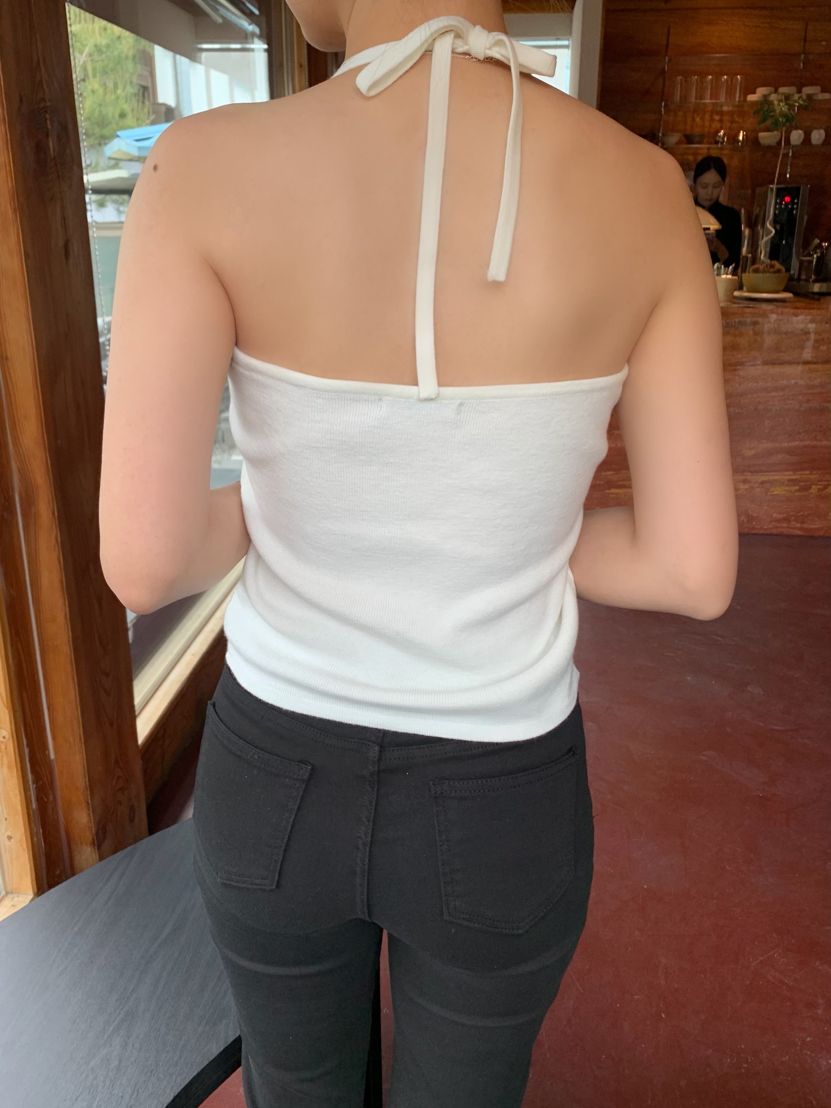 Soft Halter Neck Knit Top