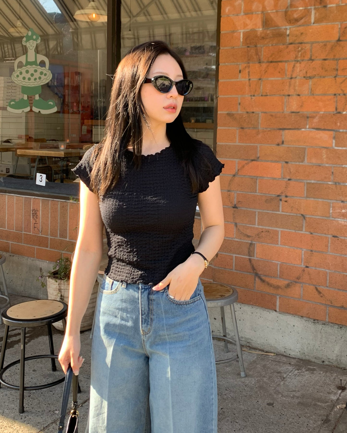 Structured Wide Jeans