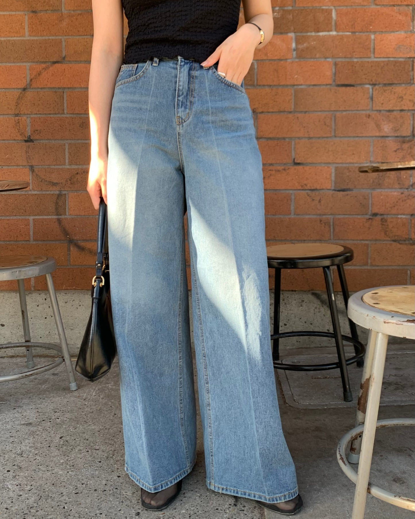 Structured Wide Jeans