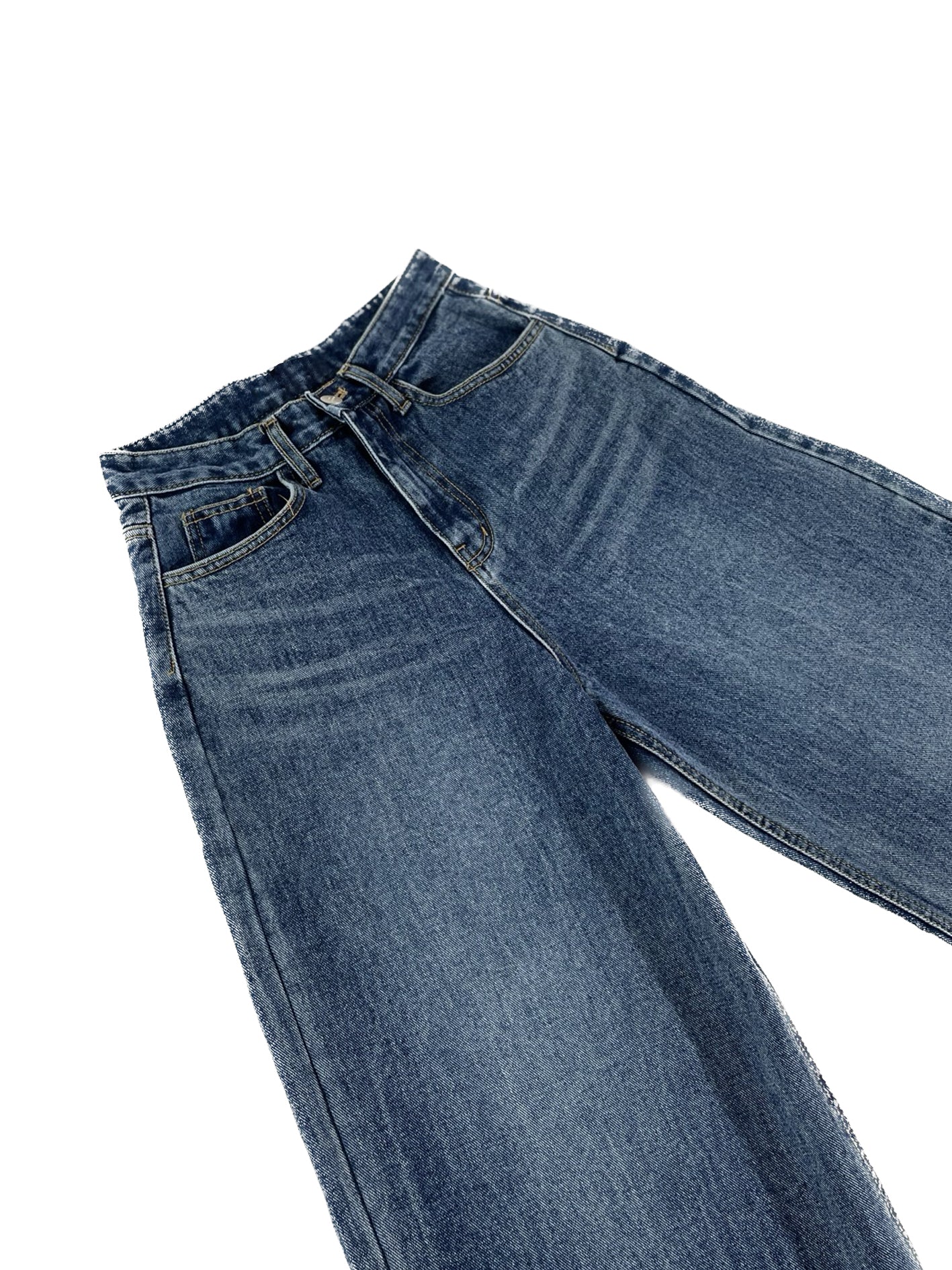 Dark-blue Wide Denim