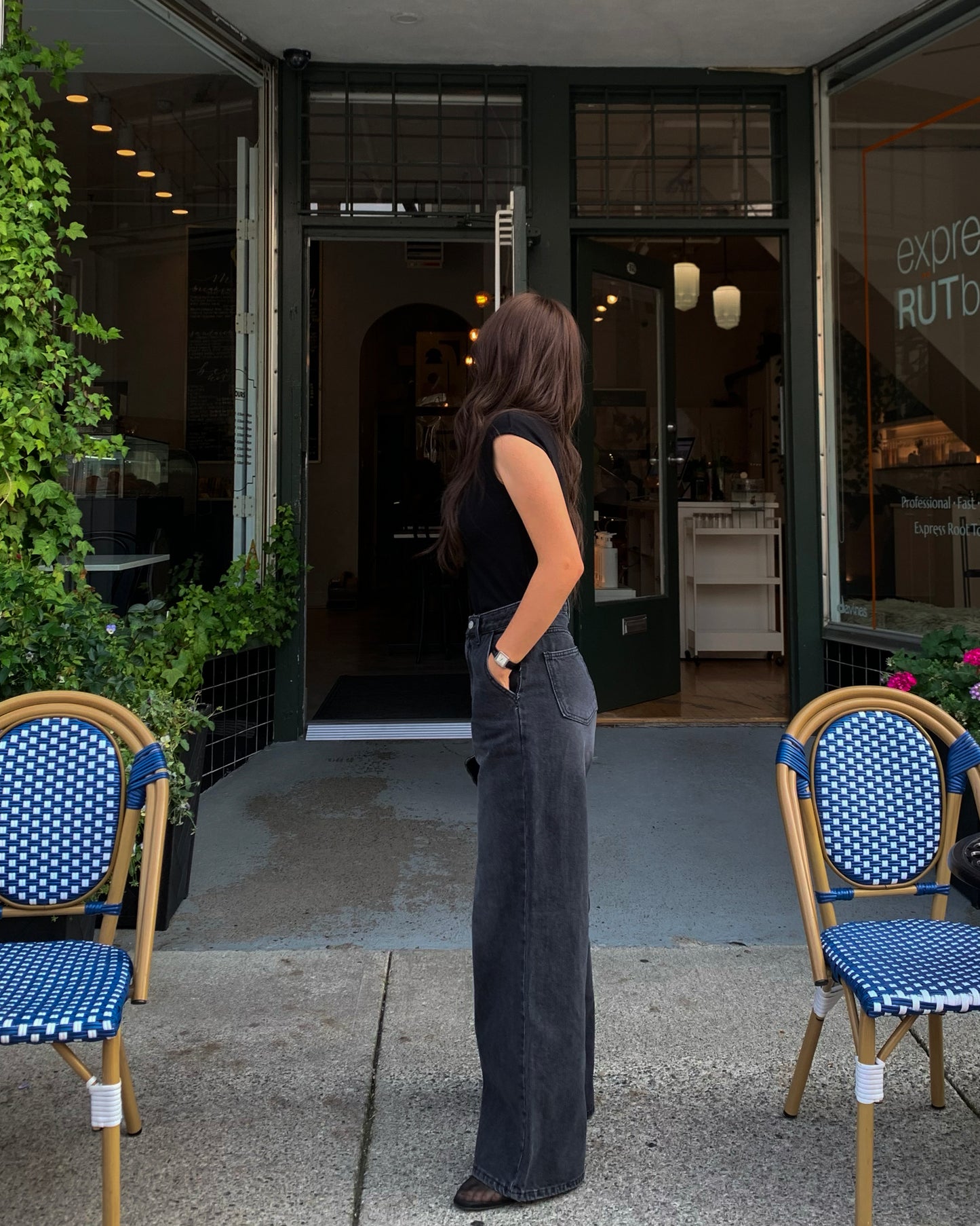 (Autumn) Grey Wide Denim Pants