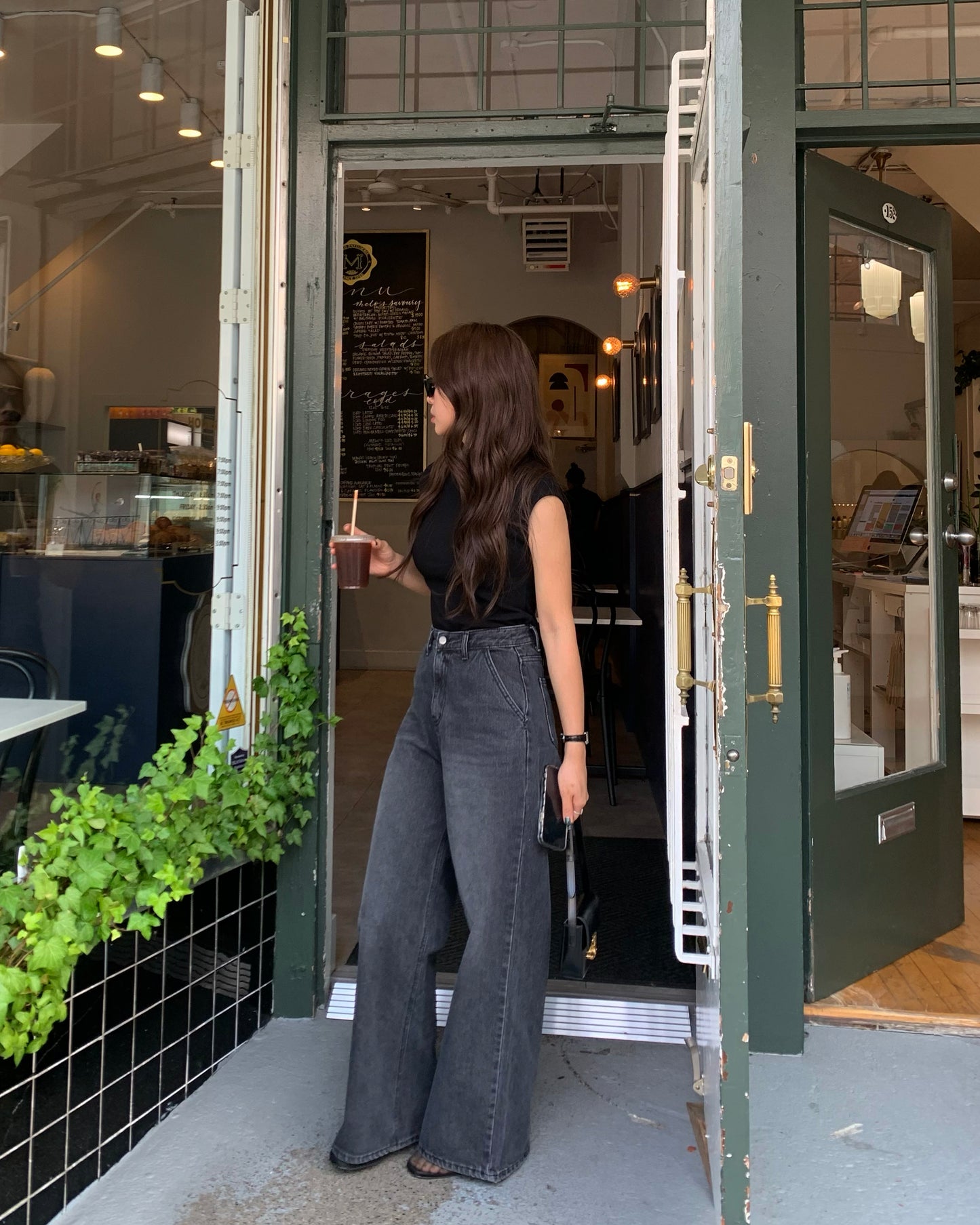 (Autumn) Grey Wide Denim Pants