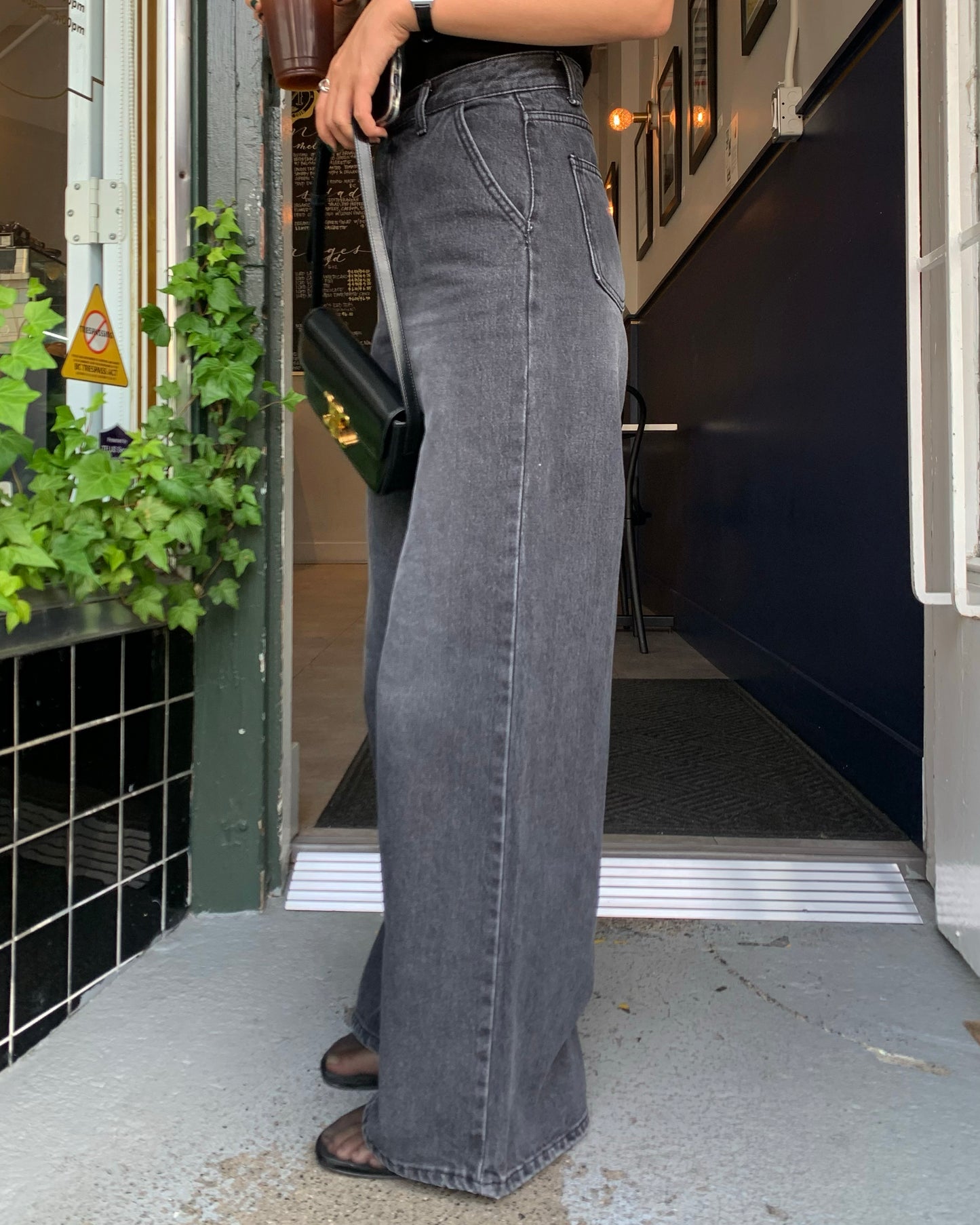 (Autumn) Grey Wide Denim Pants