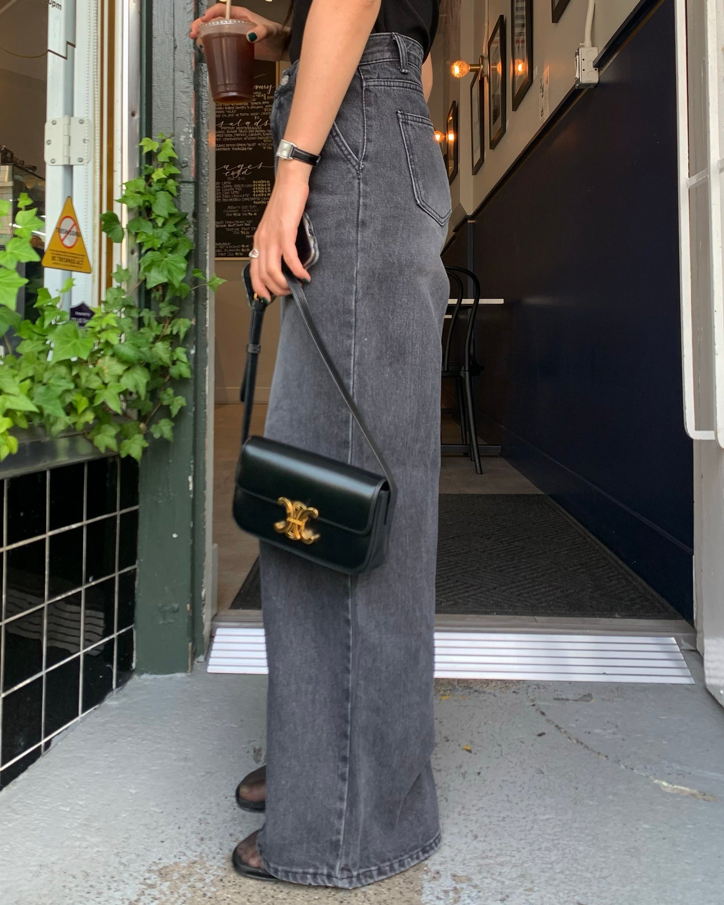 (Autumn) Grey Wide Denim Pants