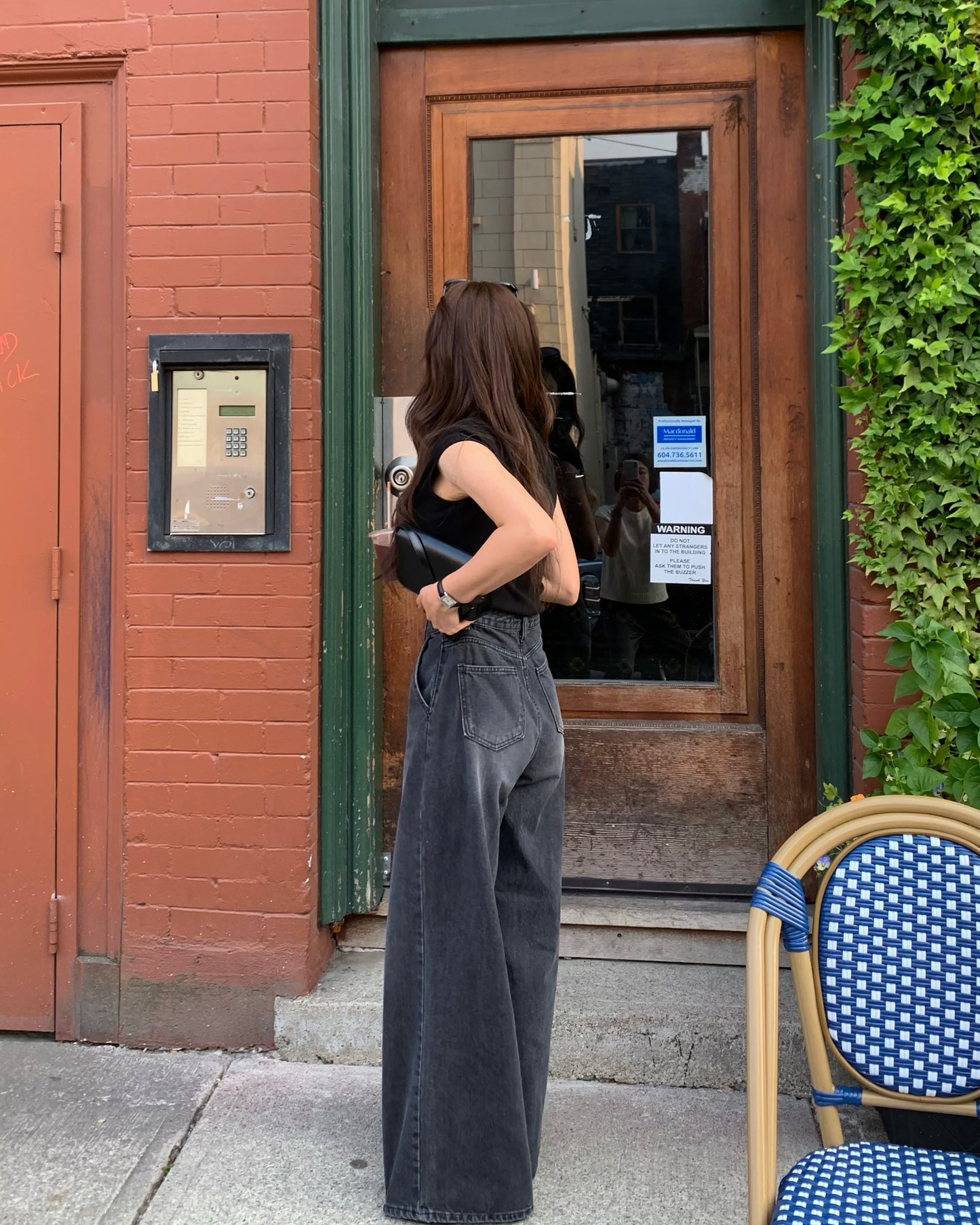 (Autumn) Grey Wide Denim Pants