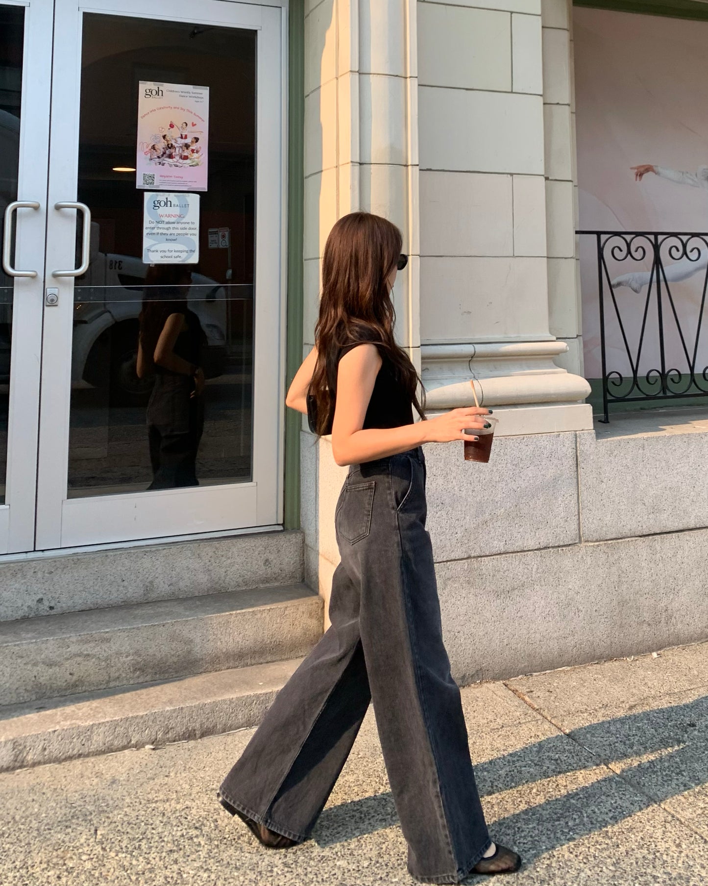 (Autumn) Grey Wide Denim Pants
