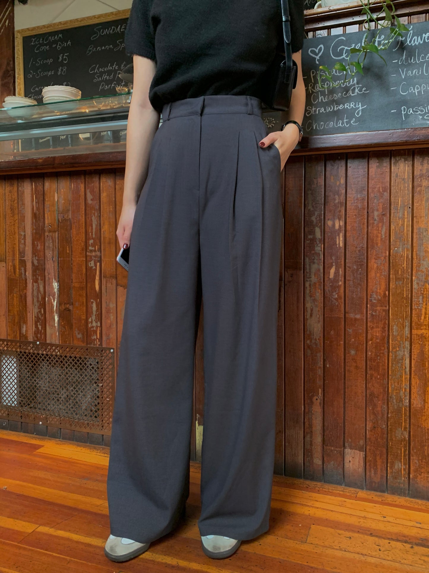 Winter Pin-tuck Wide Trouser