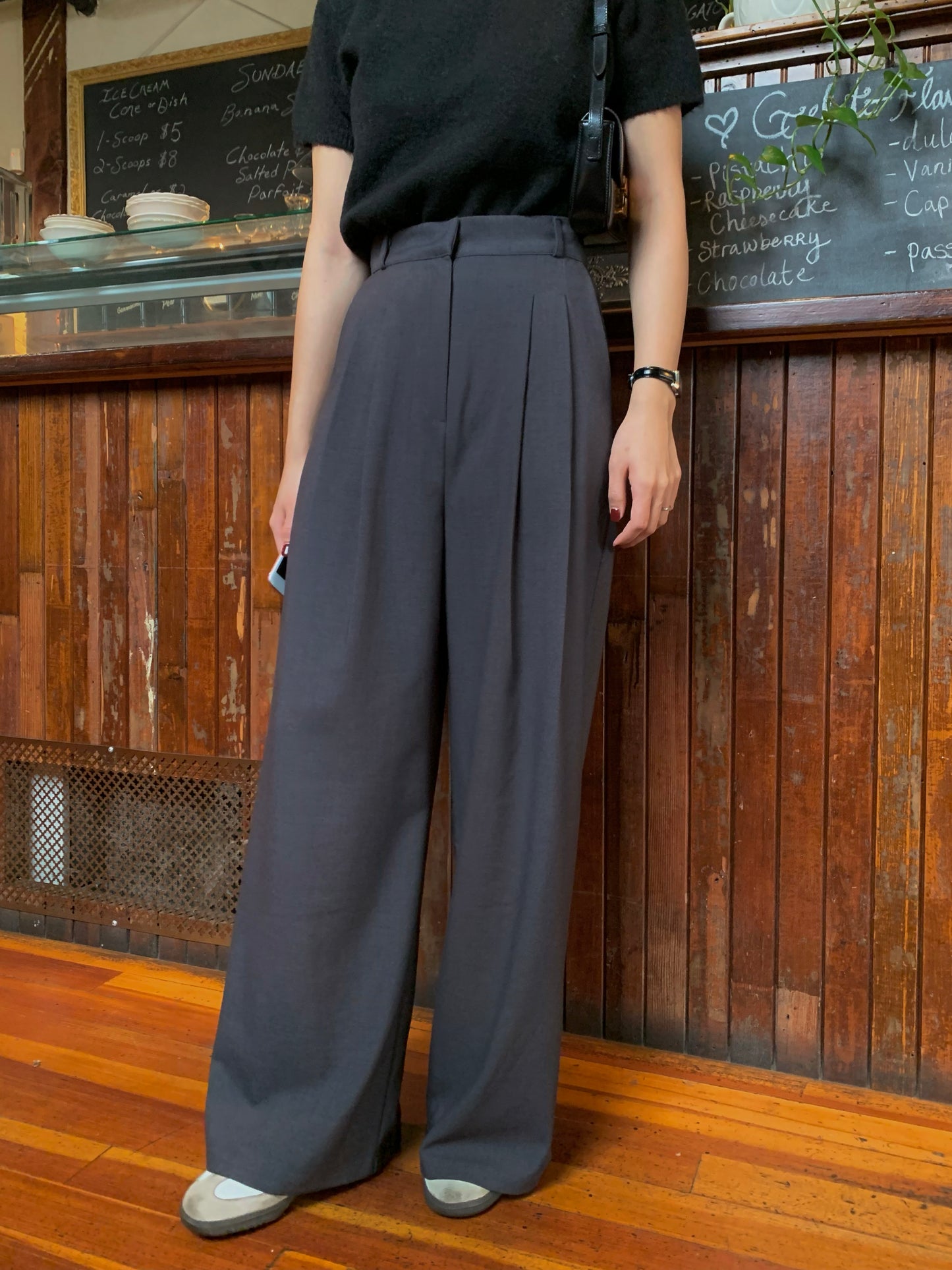 Winter Pin-tuck Wide Trouser