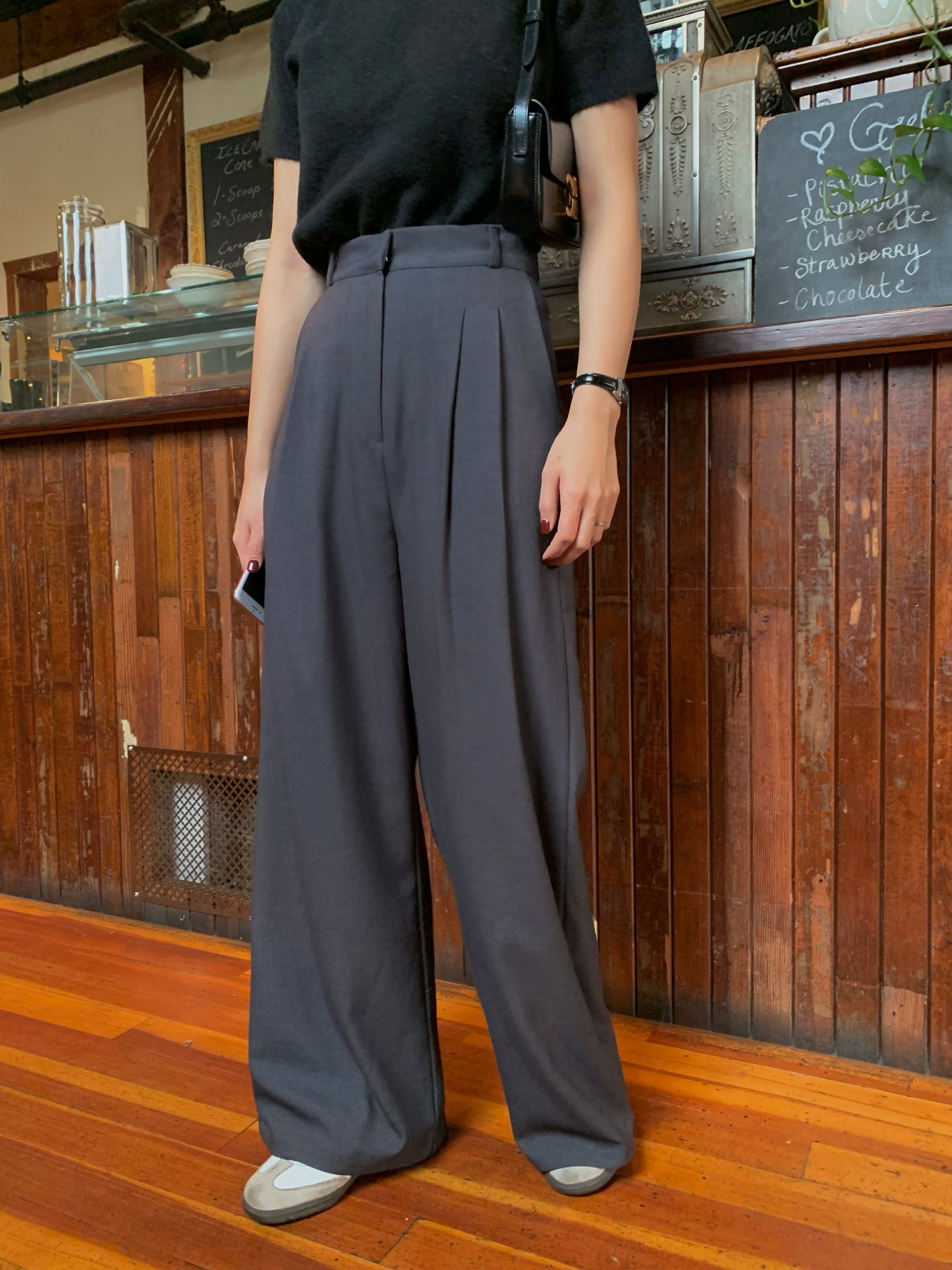 Winter Pin-tuck Wide Trouser