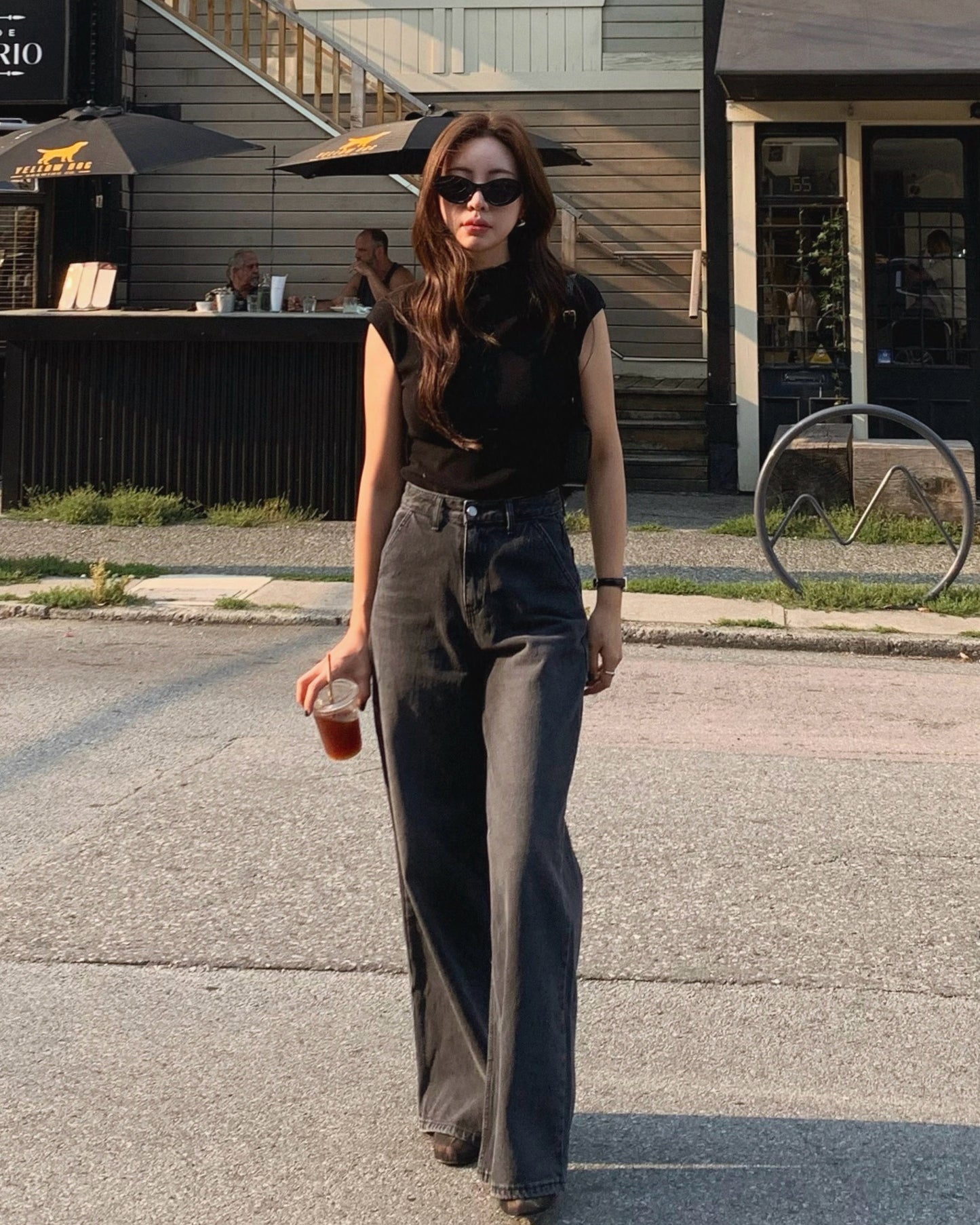 (Autumn) Grey Wide Denim Pants