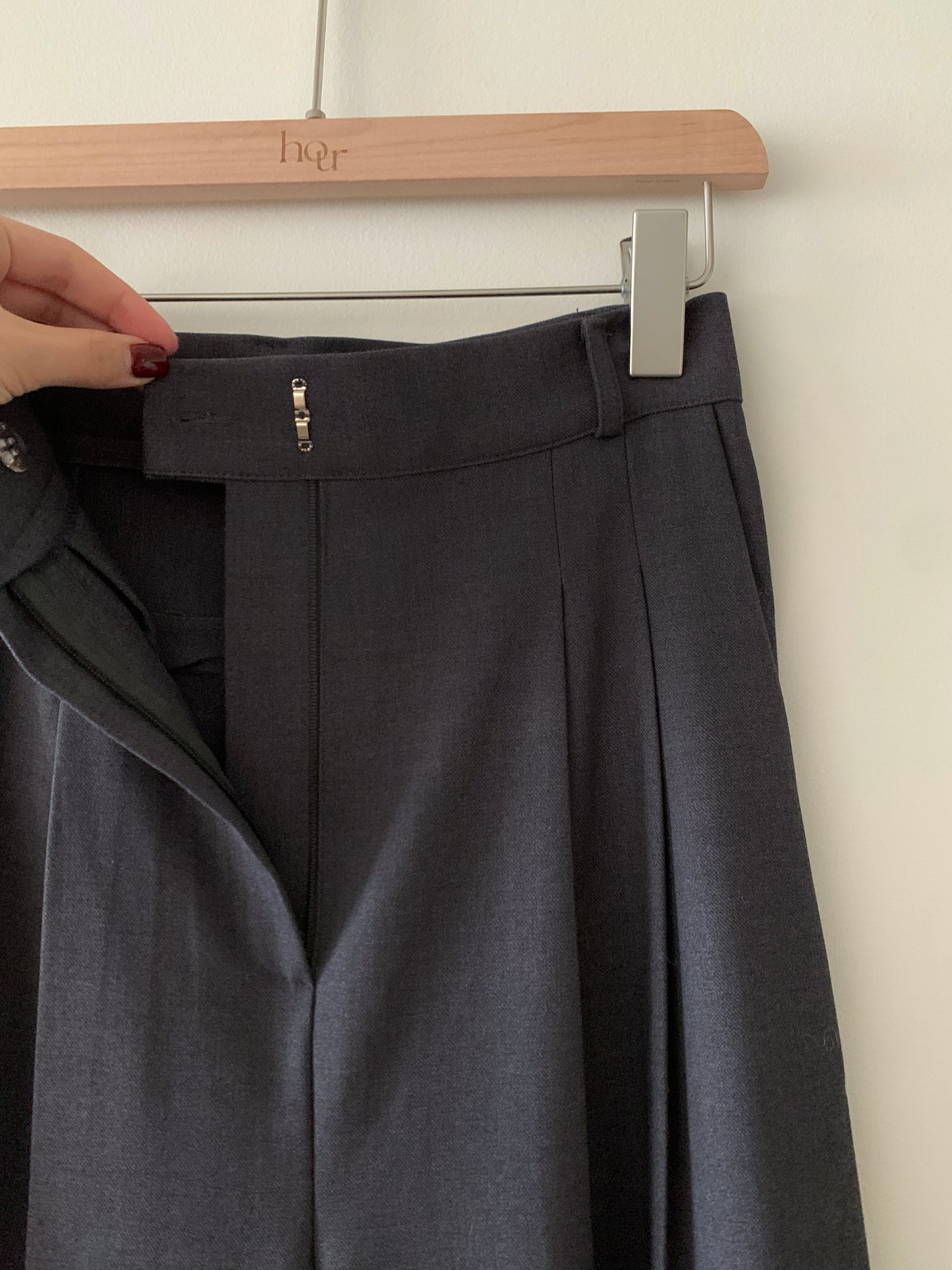 Winter Pin-tuck Wide Trouser