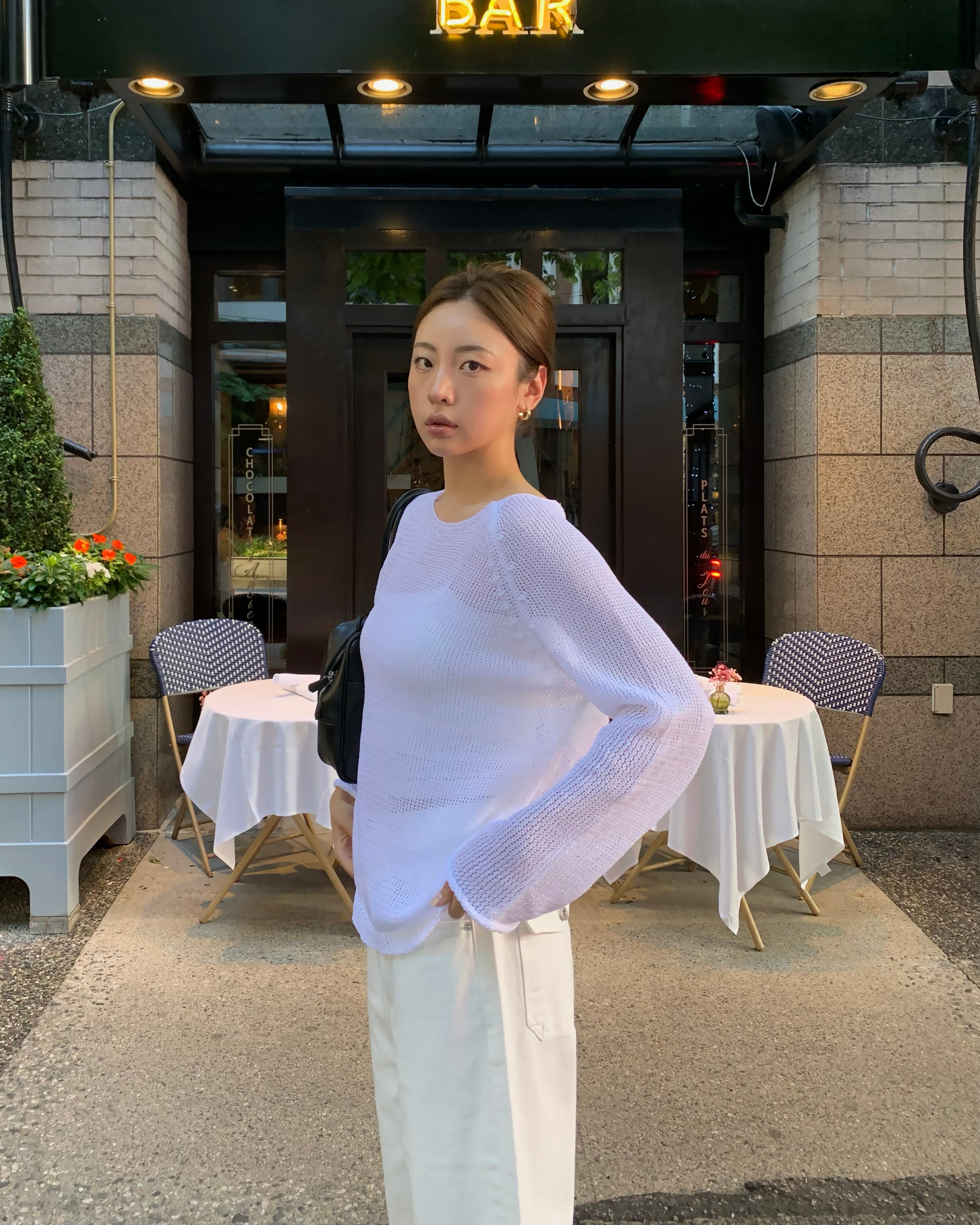 Summer Boat-neck Knit Sweater