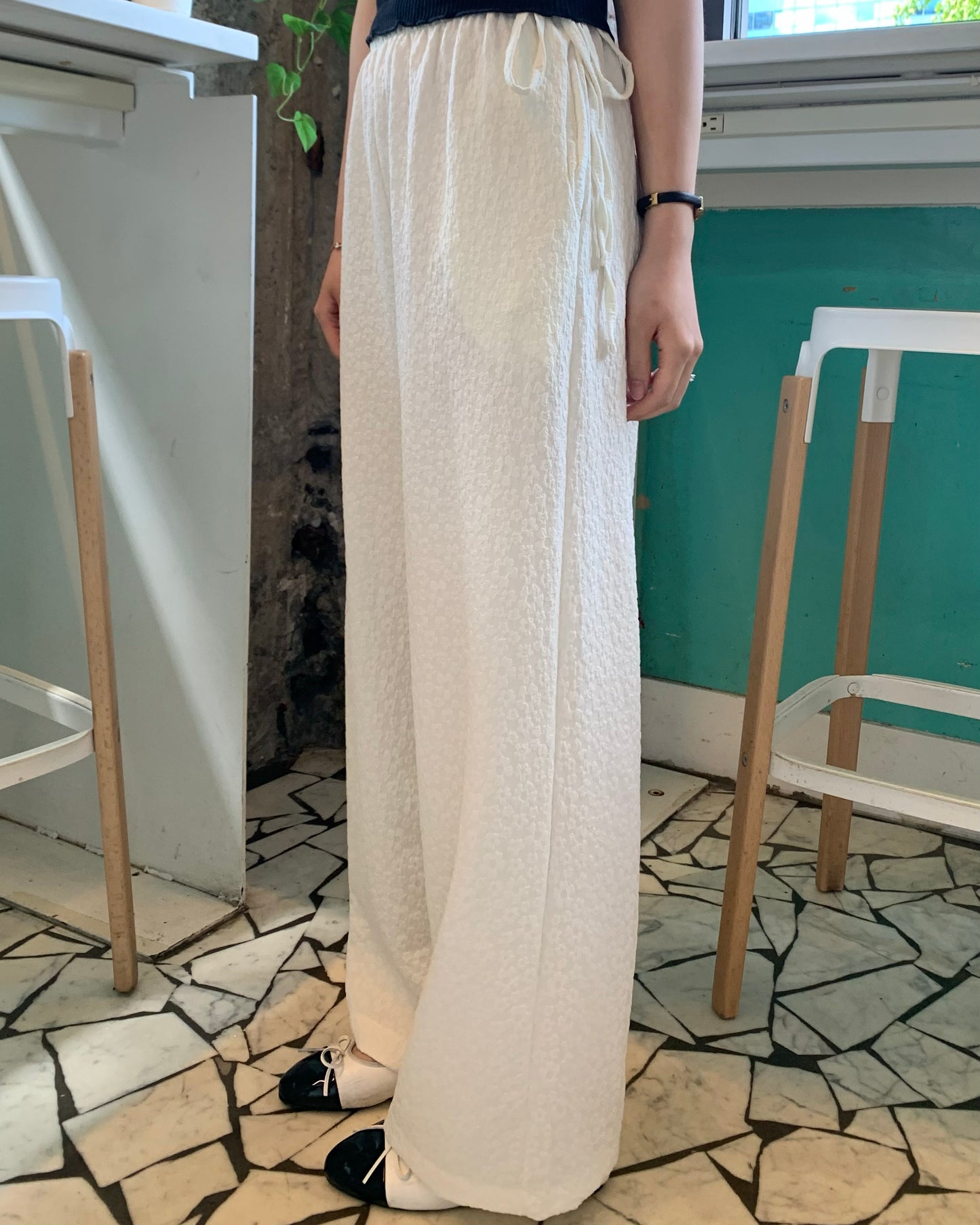 Side-Tie Bloom Pants (Ivory)