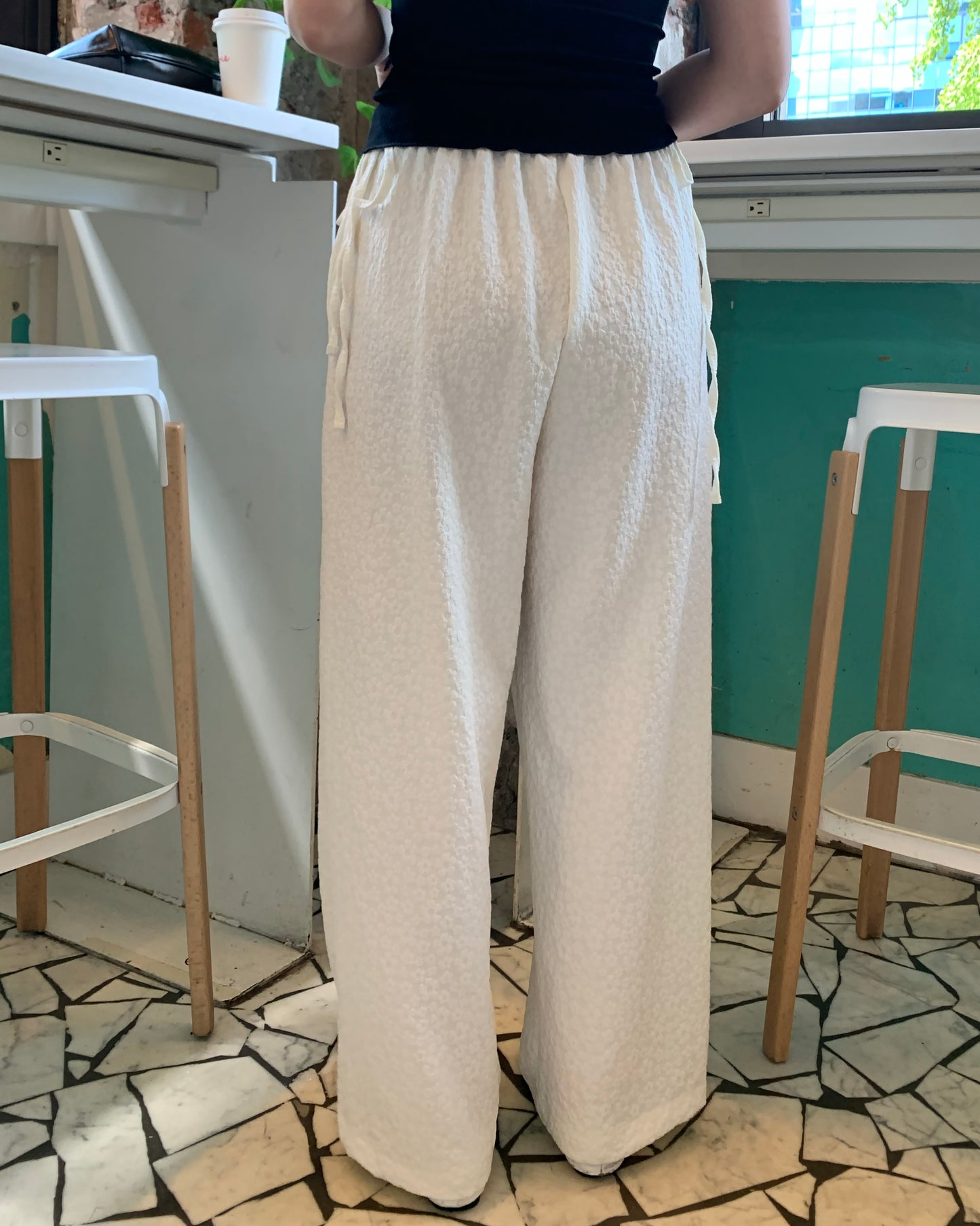Side-Tie Bloom Pants (Ivory)