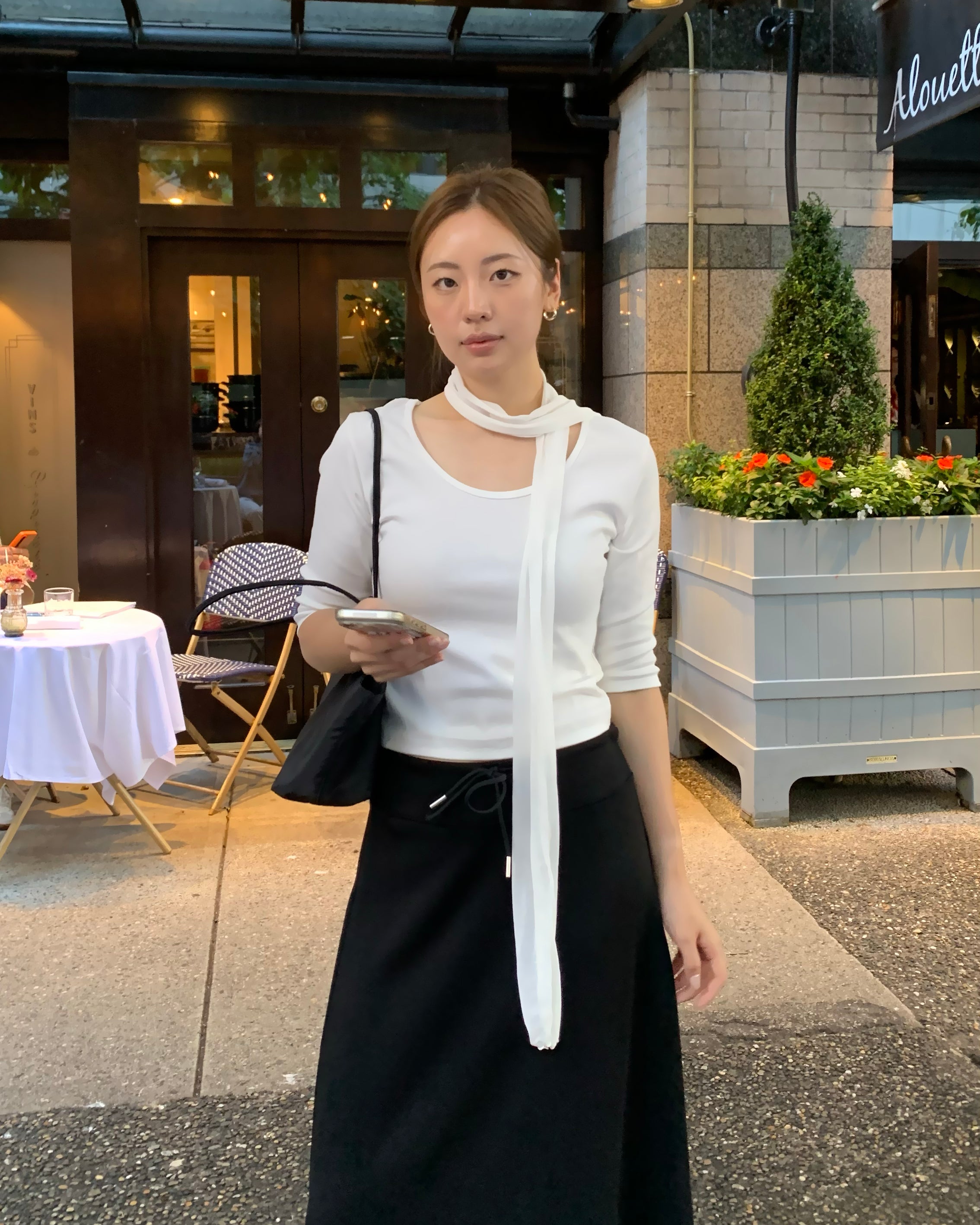 U- neckline T-shirt