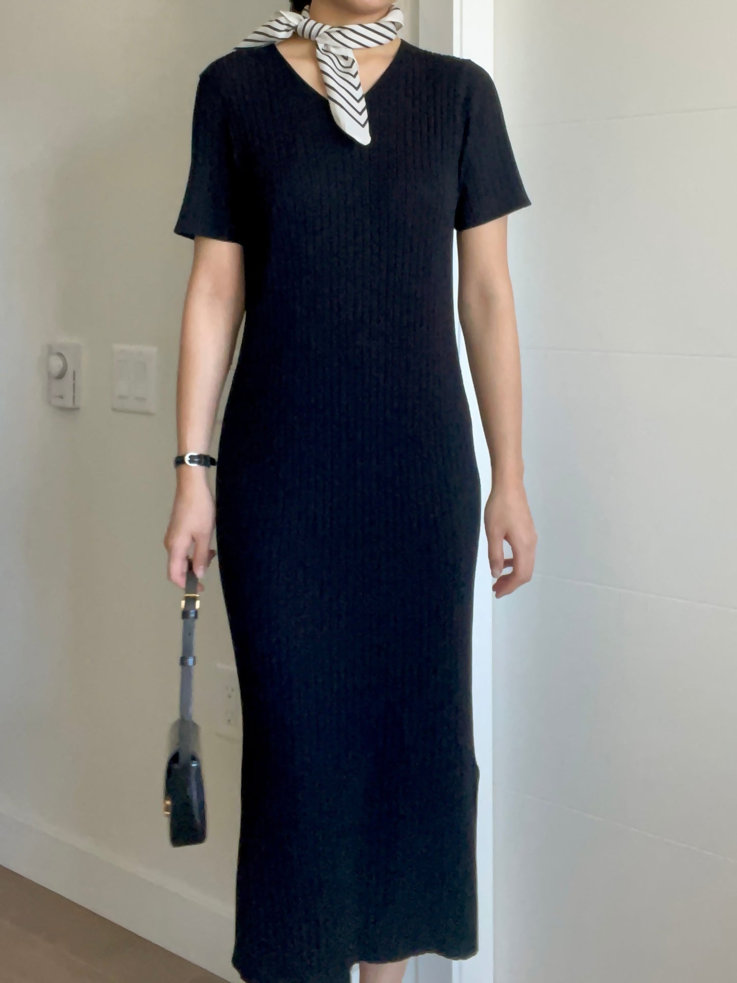 V-neckline Long Dress