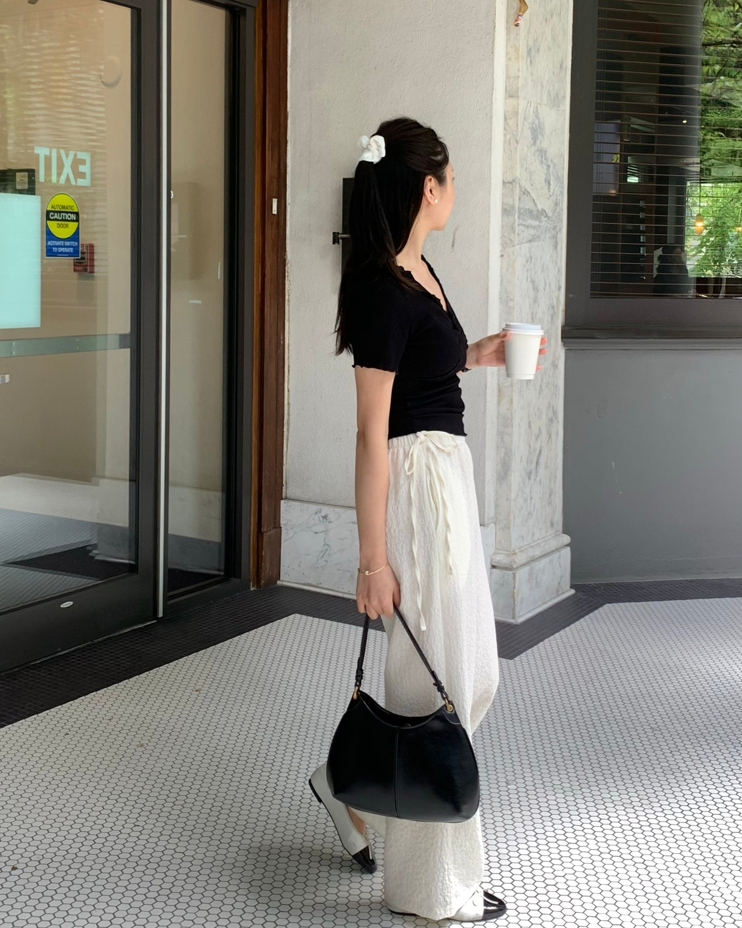 Side-Tie Bloom Pants (Ivory)