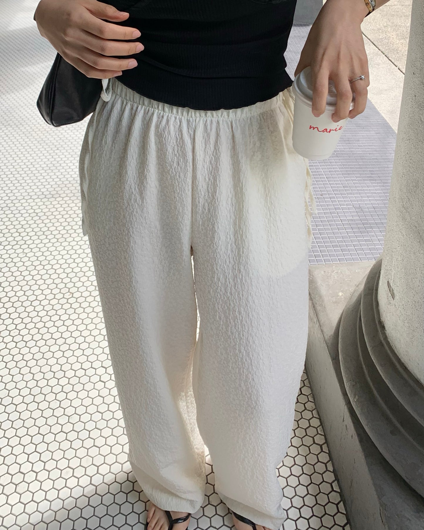 Side-Tie Bloom Pants (Ivory)