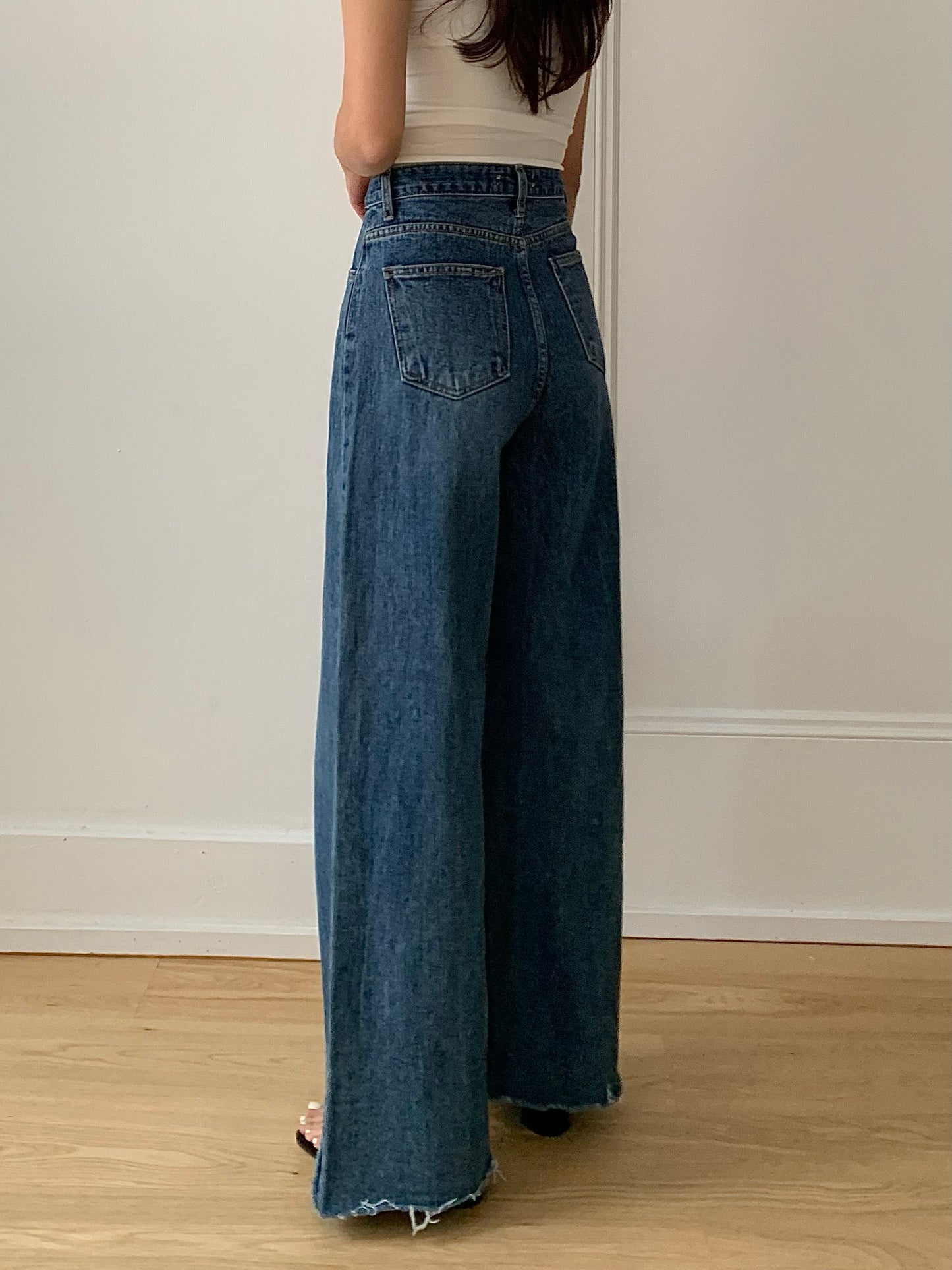 Dark-blue Wide Denim