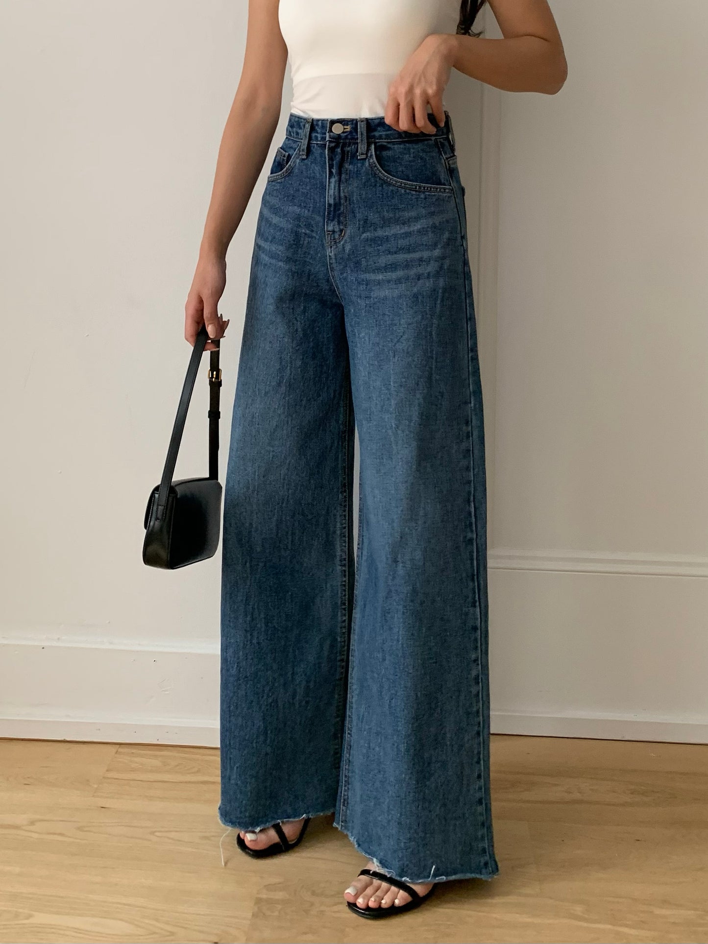 Dark-blue Wide Denim