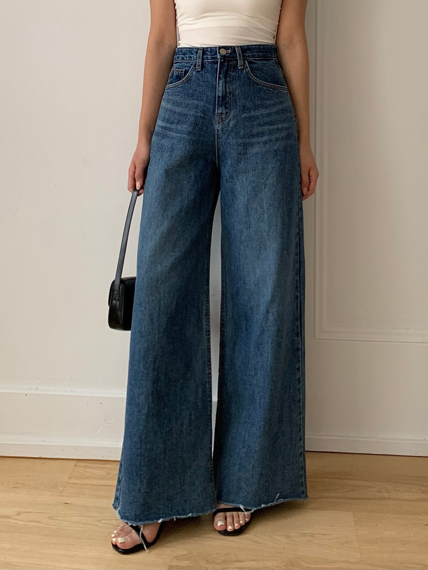 Dark-blue Wide Denim