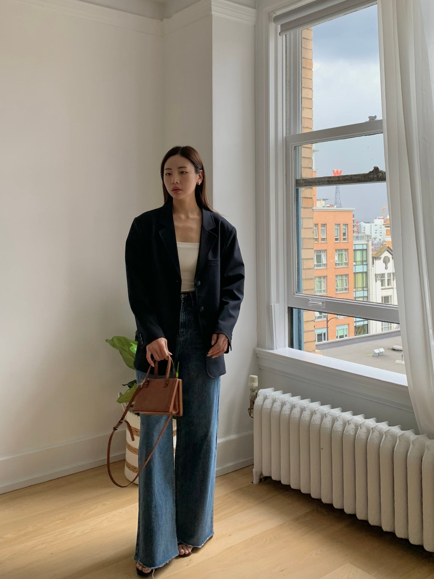Dark-blue Wide Denim