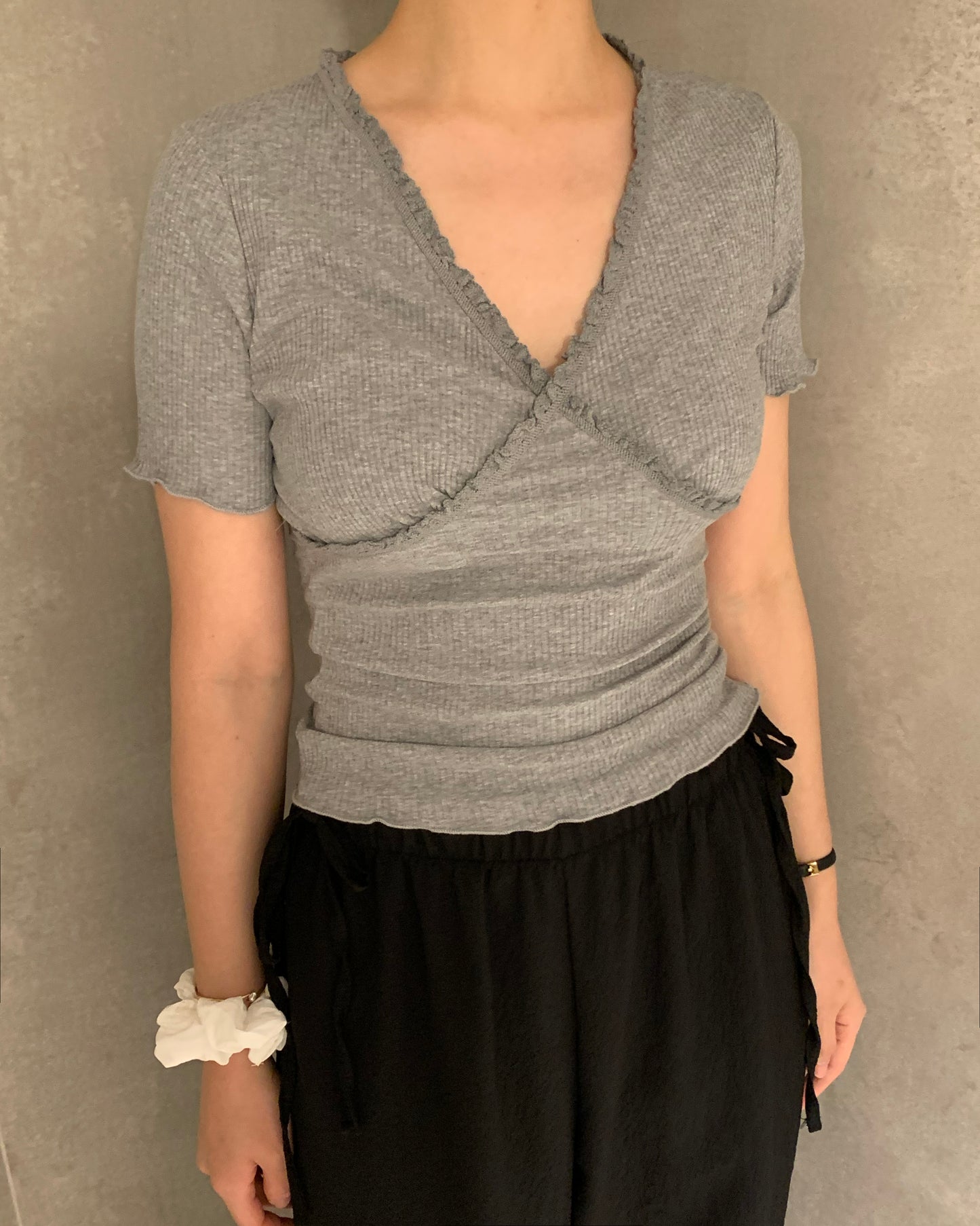 Lace Ribbed Tee (3 colour)