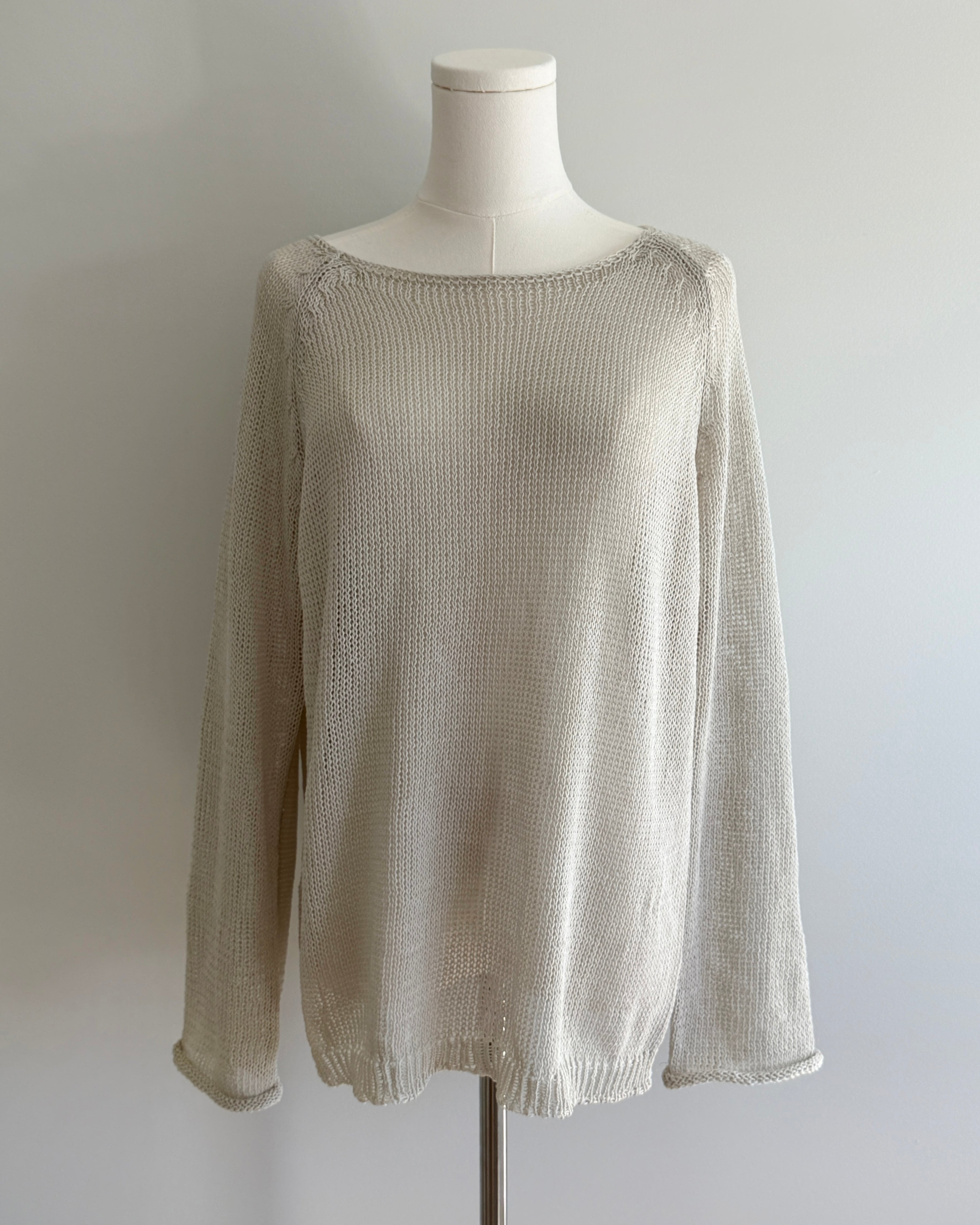 Summer Boat-neck Knit Sweater