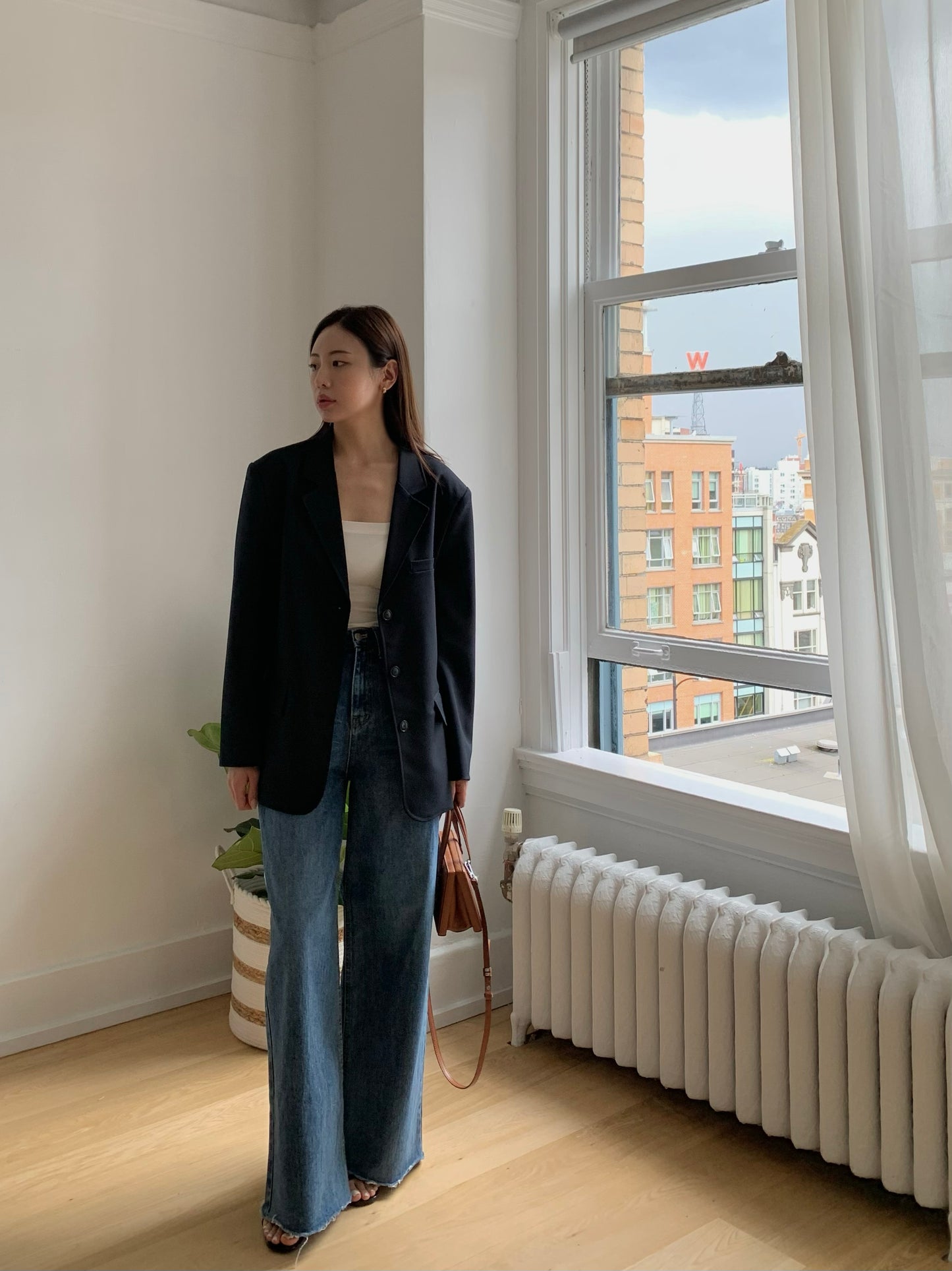 Dark-blue Wide Denim