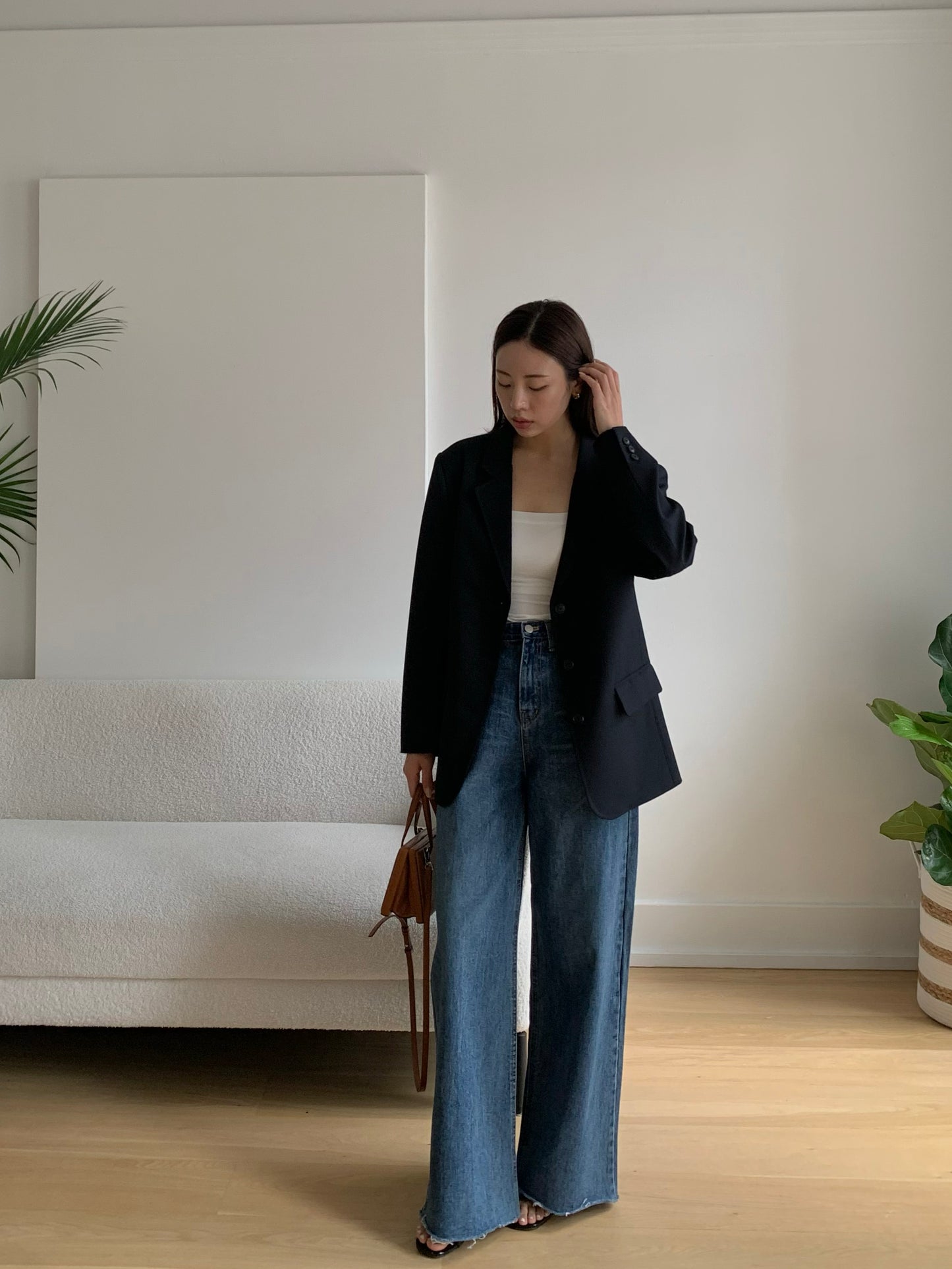Dark-blue Wide Denim