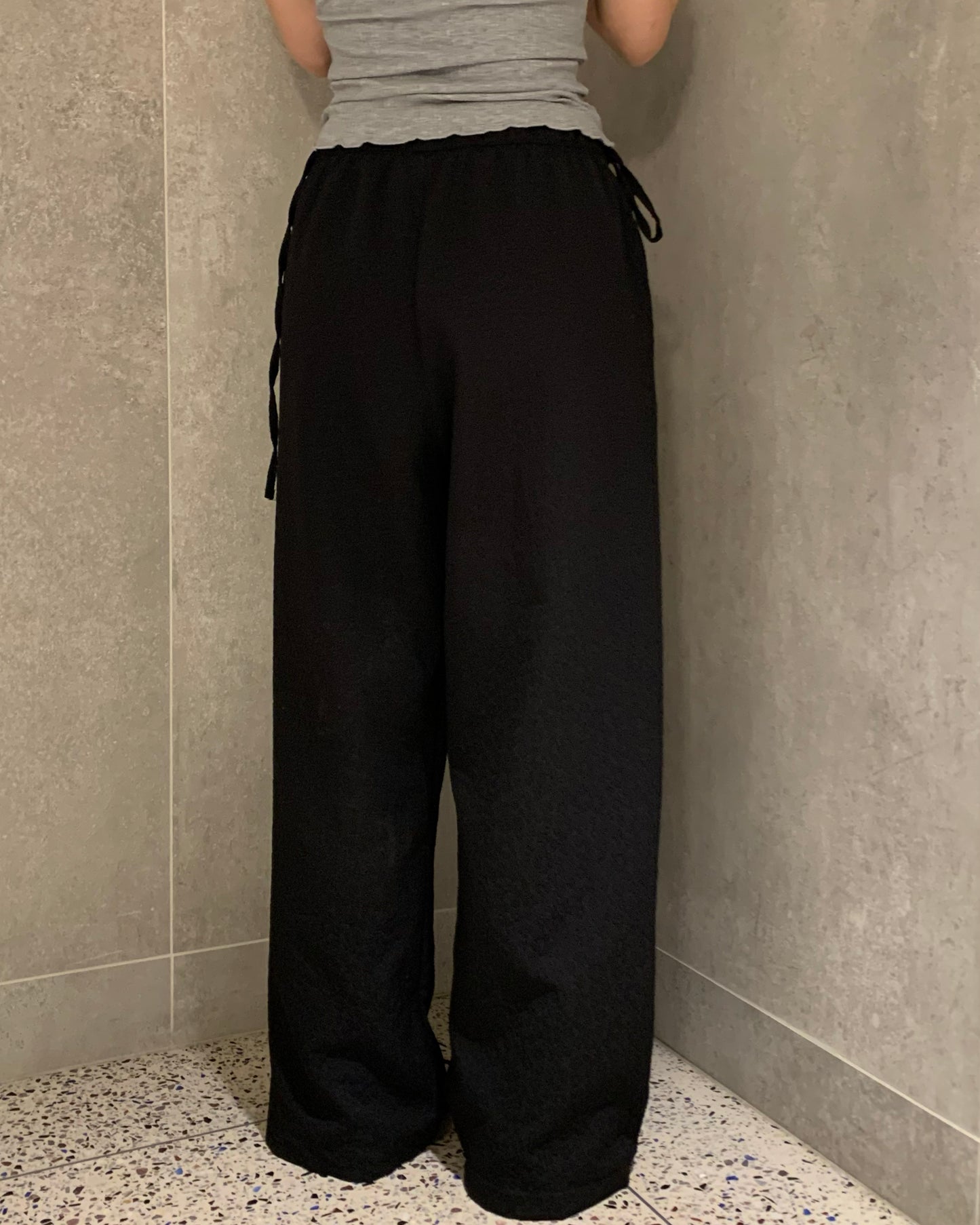 Side-Tie Bloom Pants (Black)