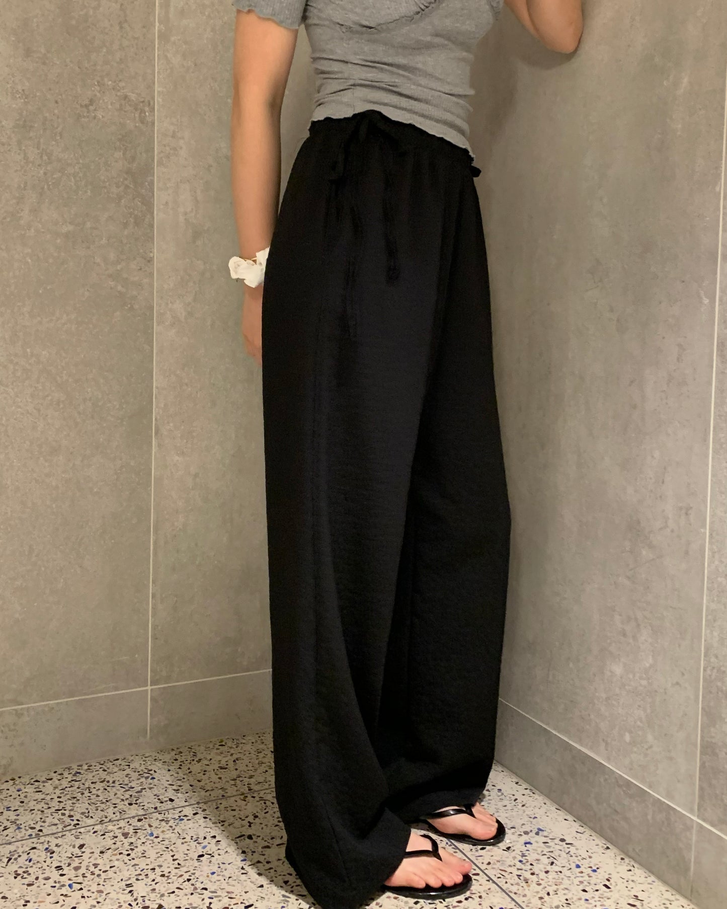 Side-Tie Bloom Pants (Black)