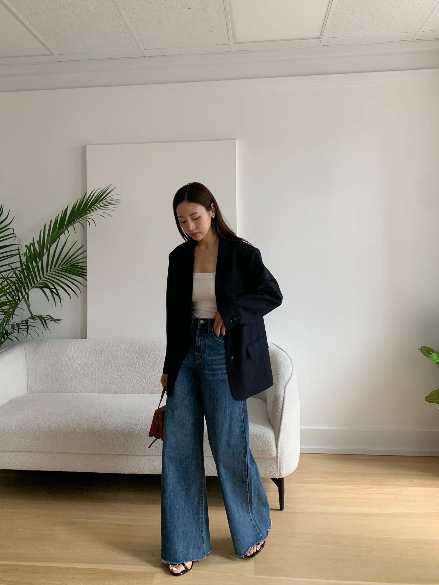 Dark-blue Wide Denim