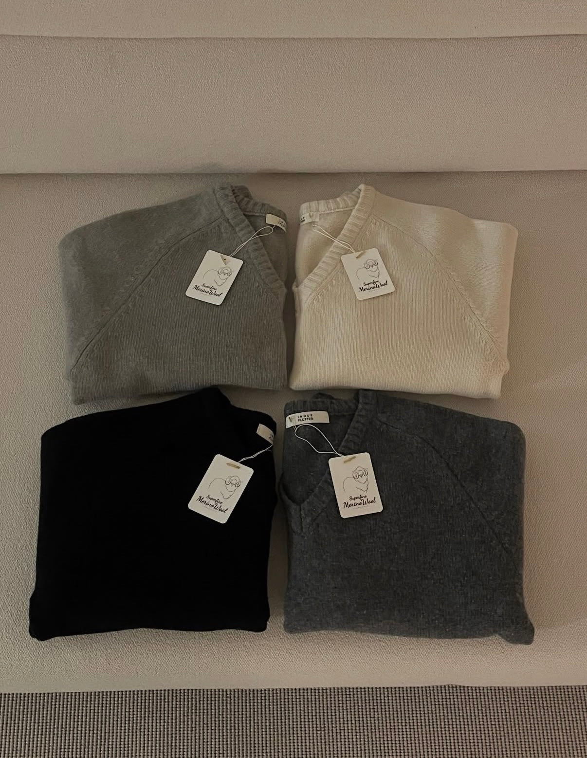 100% MERINO WOOL V-NECKLINE SWEATER