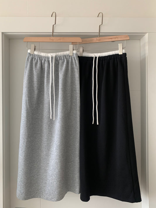 Two-Tone Jersey Skirt