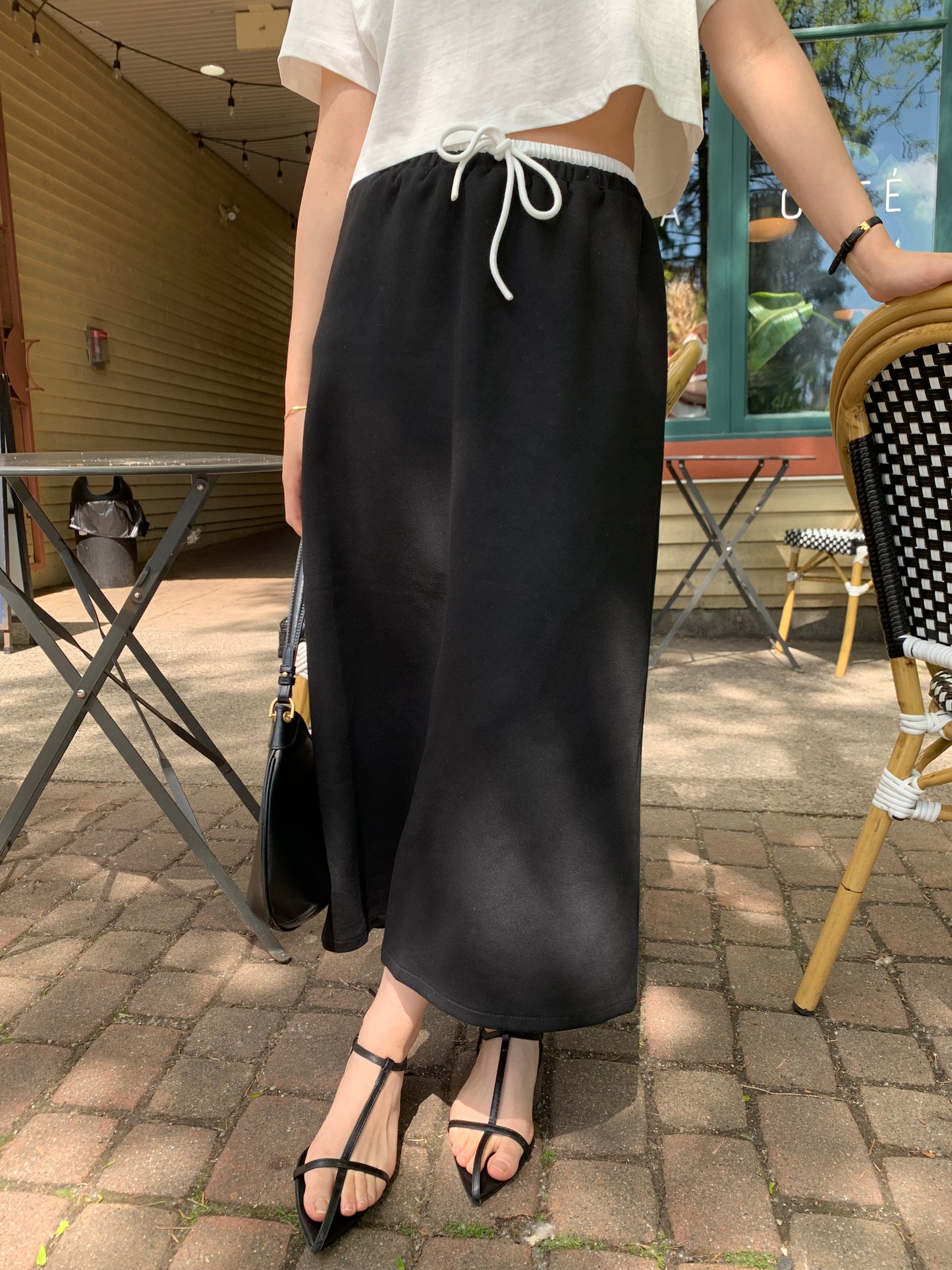 Two-Tone Jersey Skirt