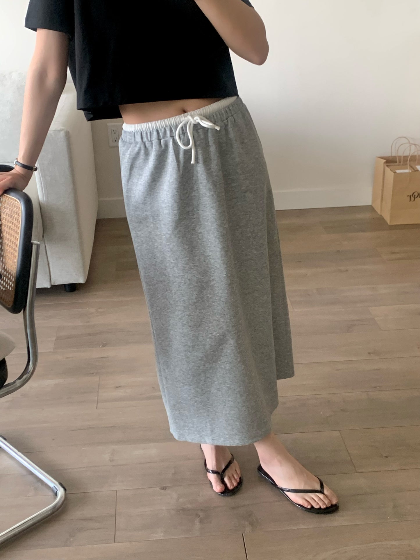Two-Tone Jersey Skirt