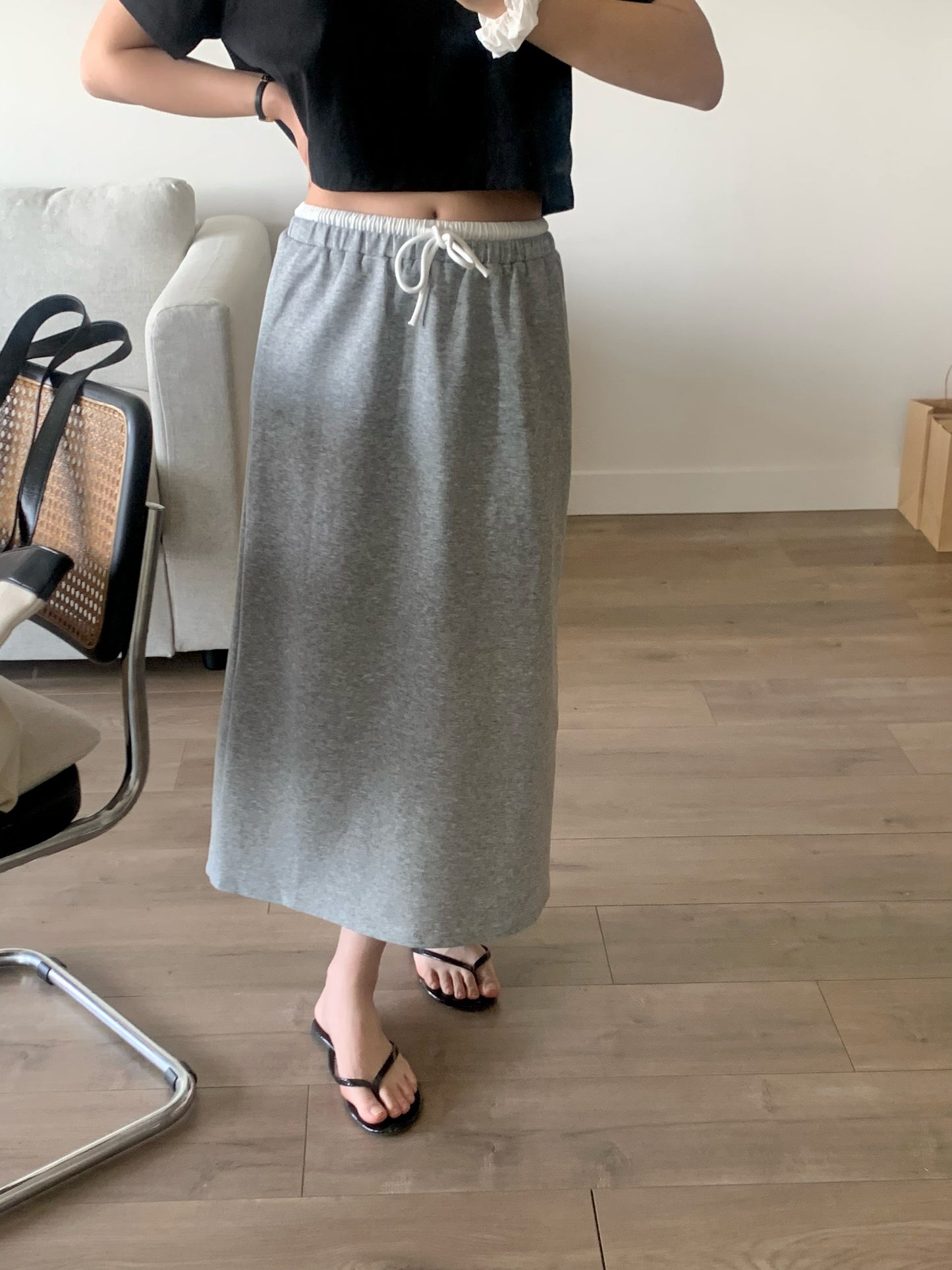 Two-Tone Jersey Skirt