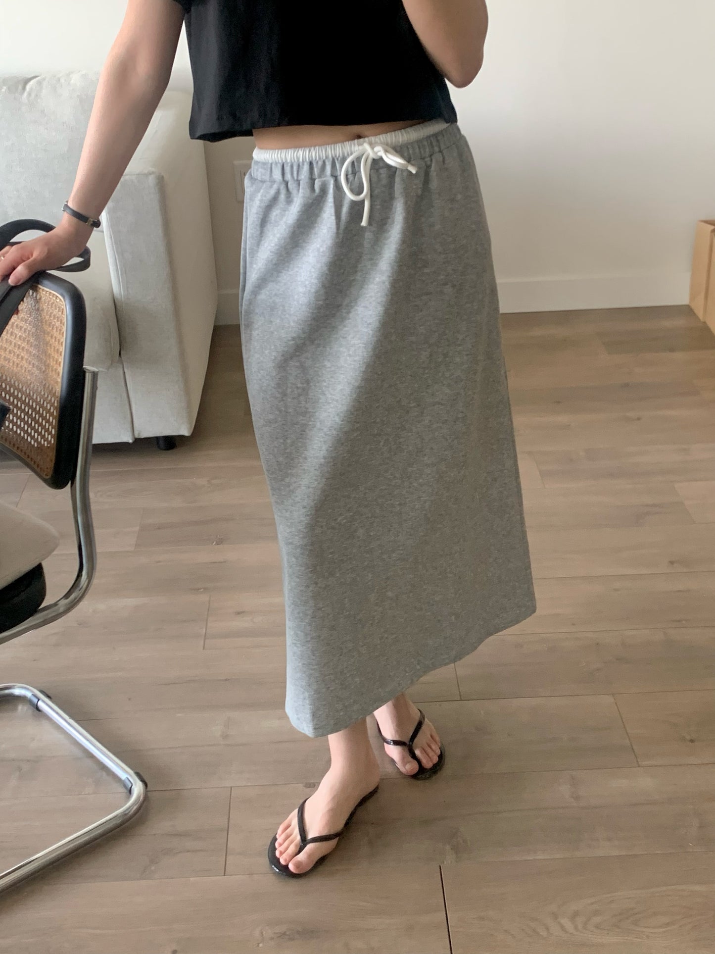 Two-Tone Jersey Skirt