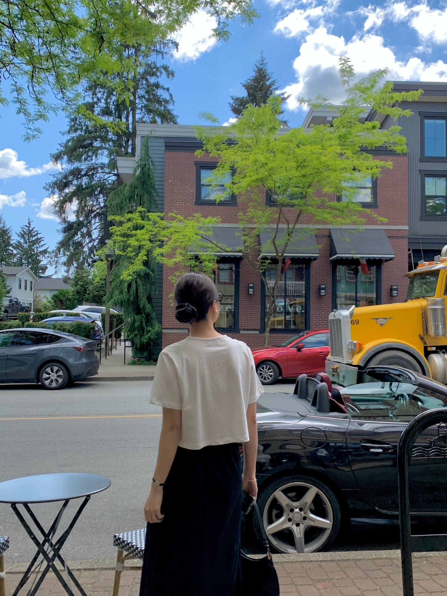 Two-Tone Jersey Skirt