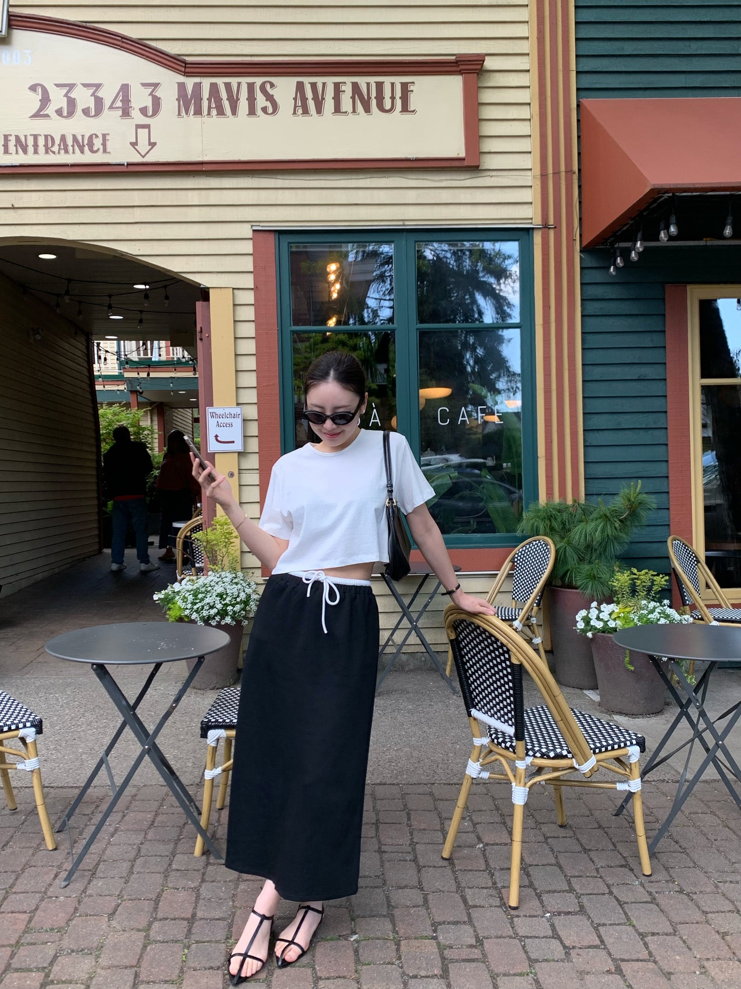 Two-Tone Jersey Skirt