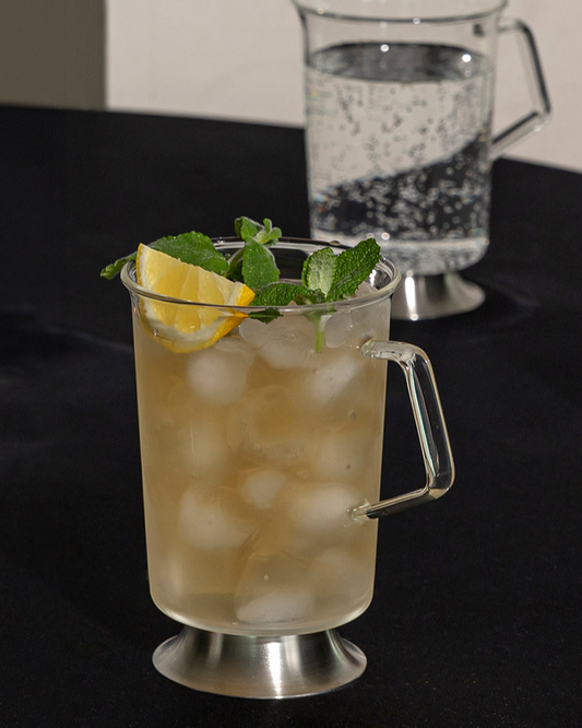 SILVER GLASS MUG 400ML