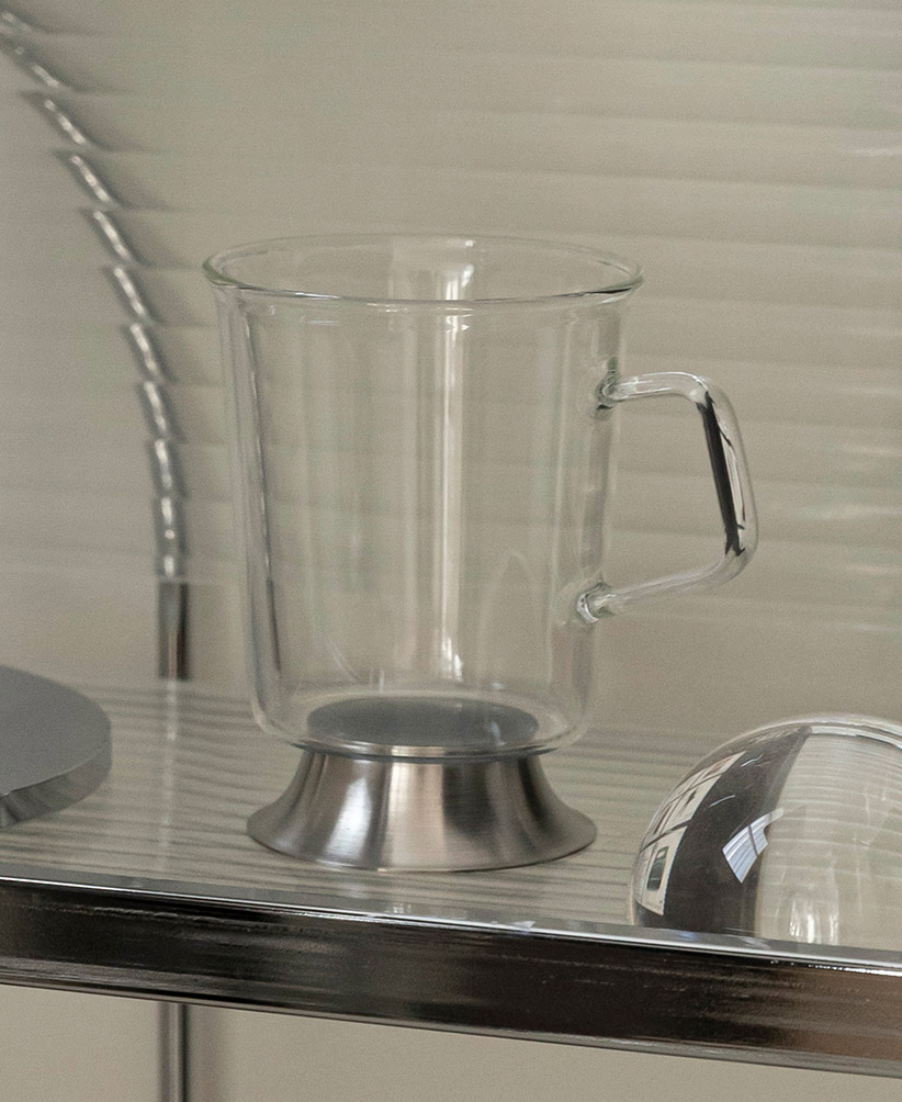 2-PACK 300ML & 400ML SILVER GLASS MUGS