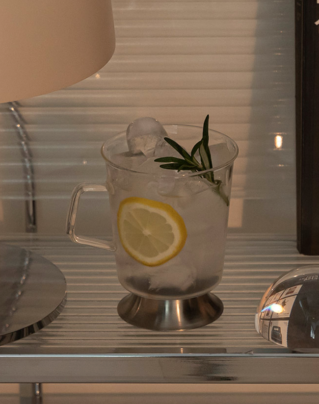 2-PACK 300ML & 400ML SILVER GLASS MUGS
