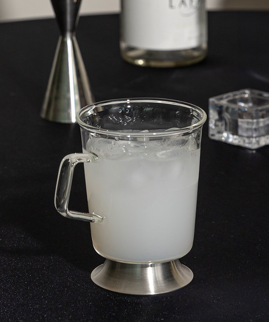 SILVER GLASS MUG 300ML
