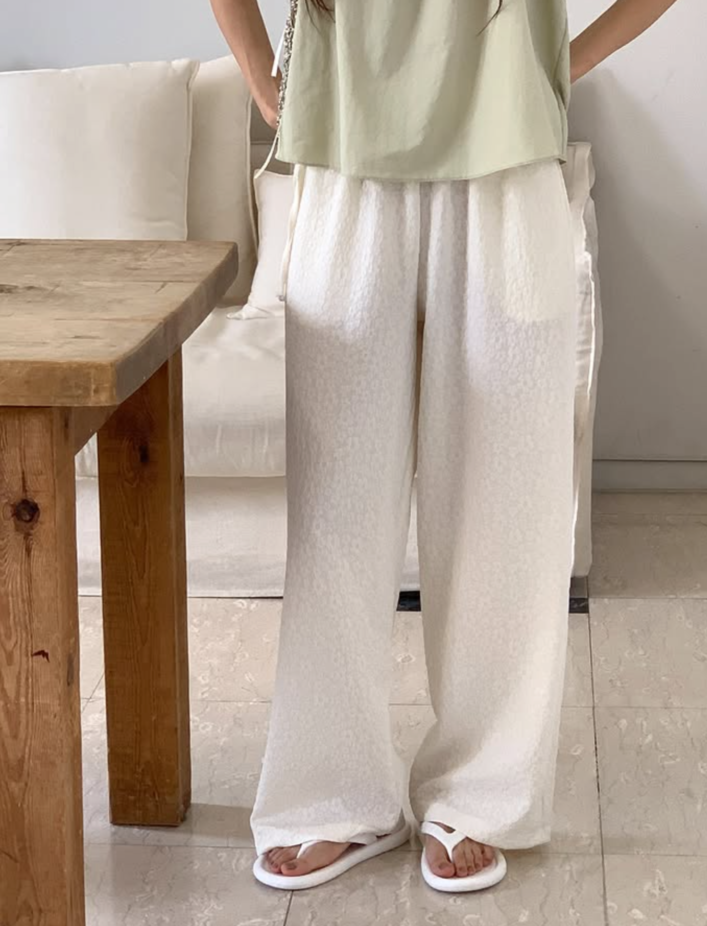 Side-Tie Bloom Pants (Ivory)